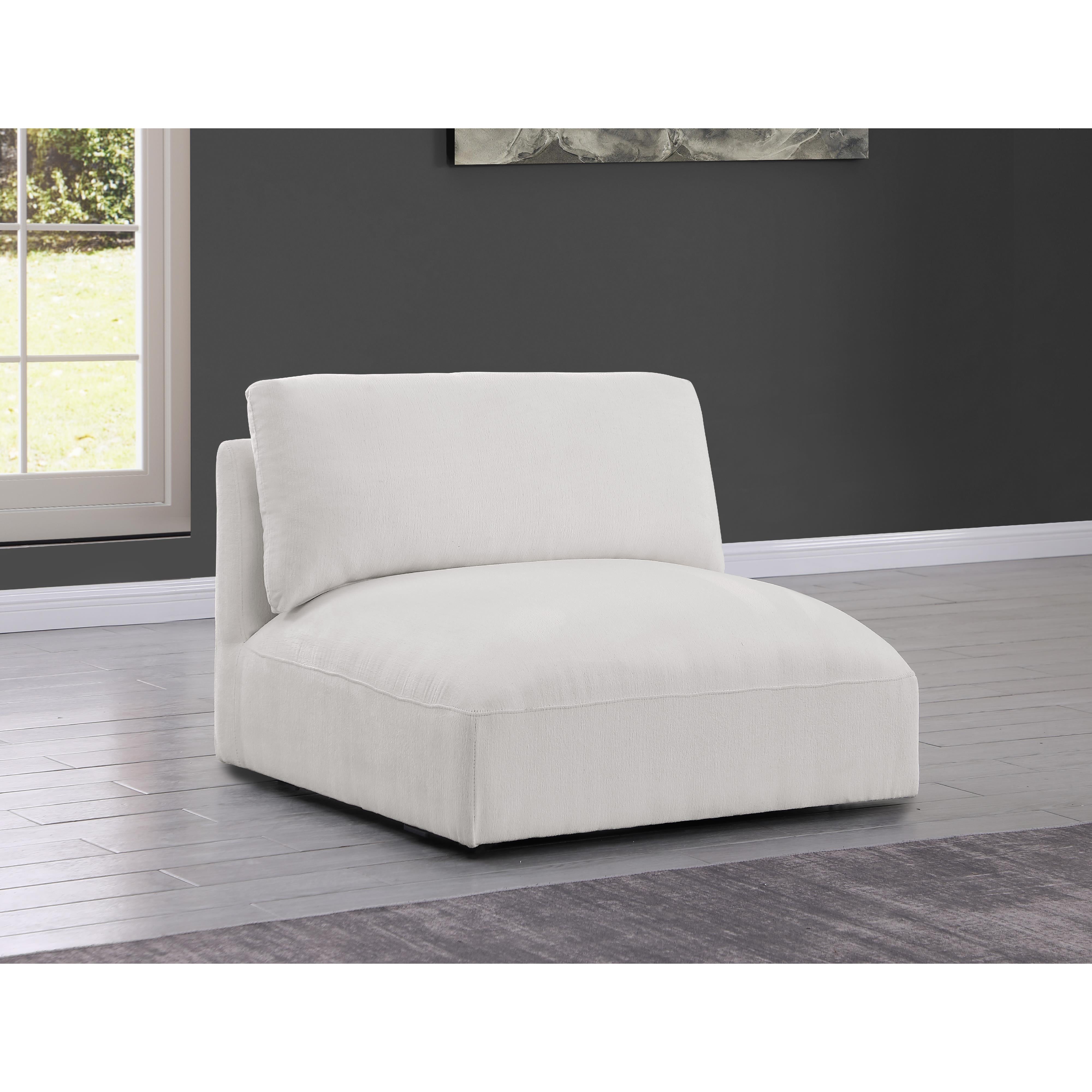 Meridian Ease Cream Polyester Fabric Armless