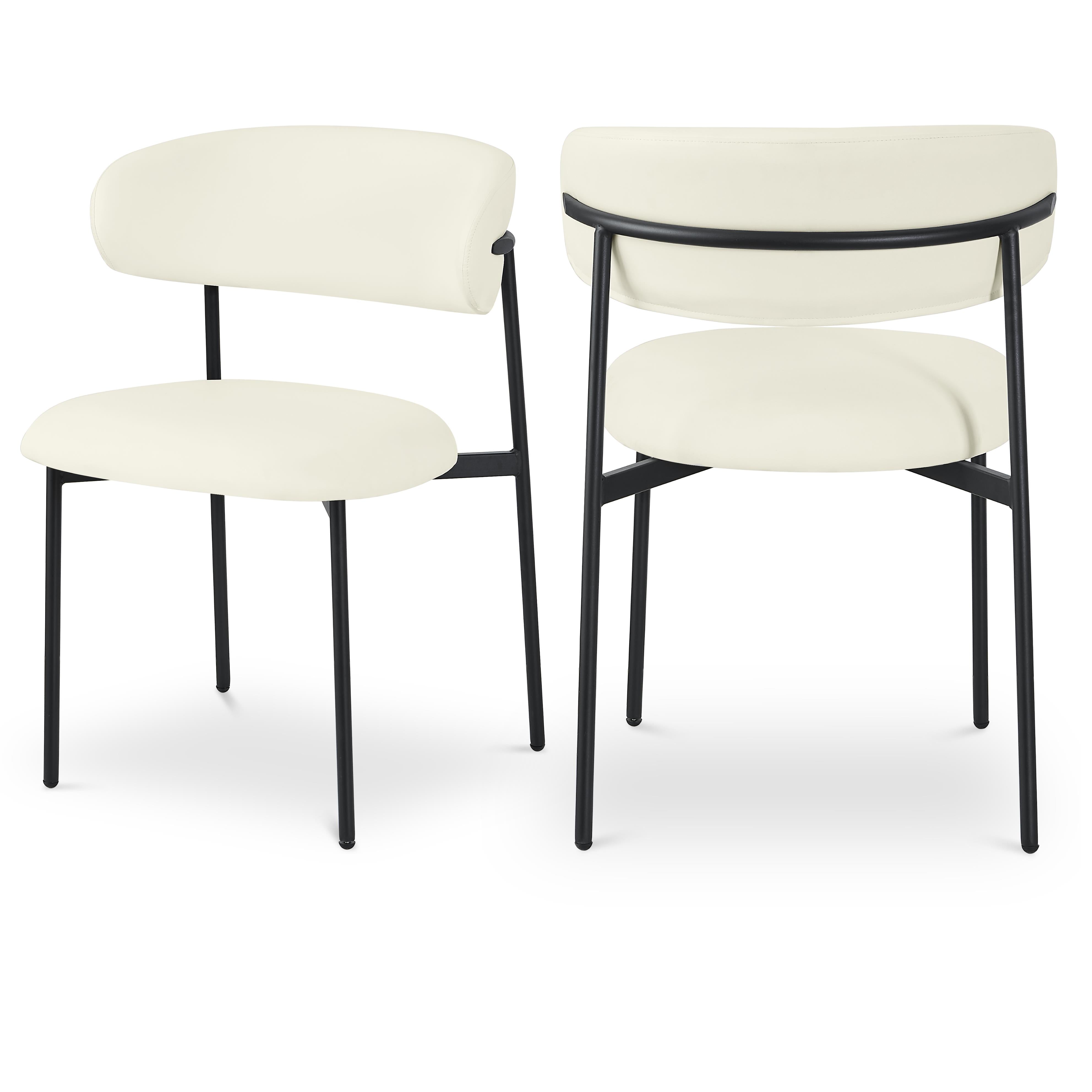 Meridian Lupita Cream Vegan Leather Dining Chair