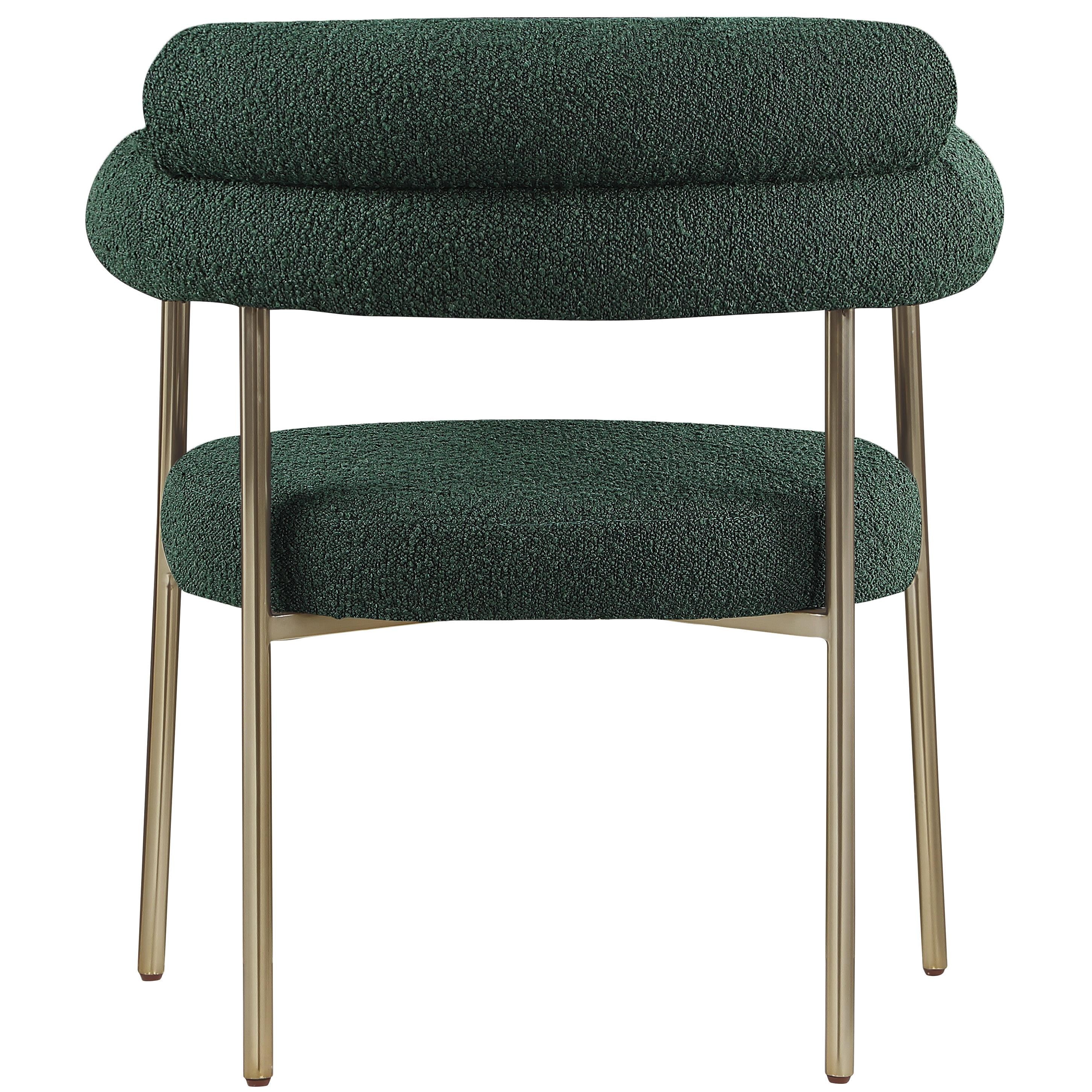 Meridian Blake Green Boucle Fabric Dining Chair