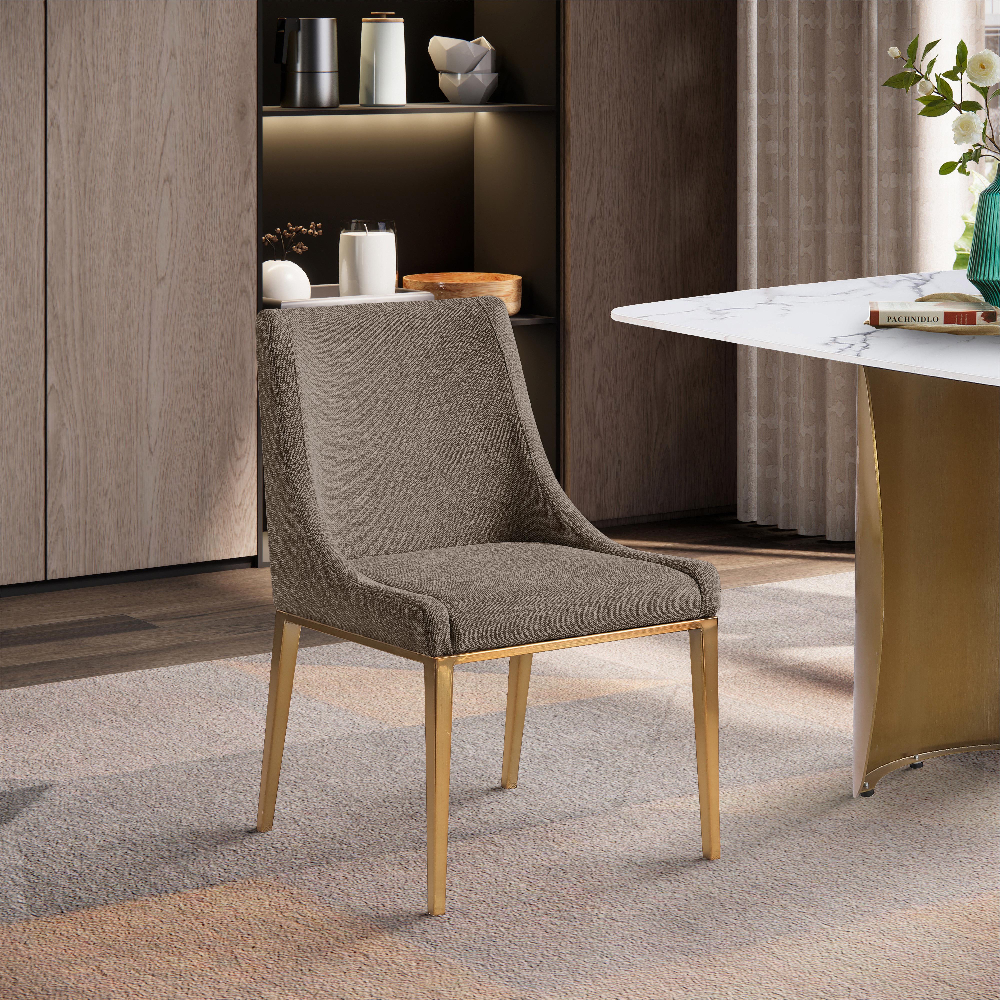 Meridian Haines Brown Polyester Fabric Dining Chair