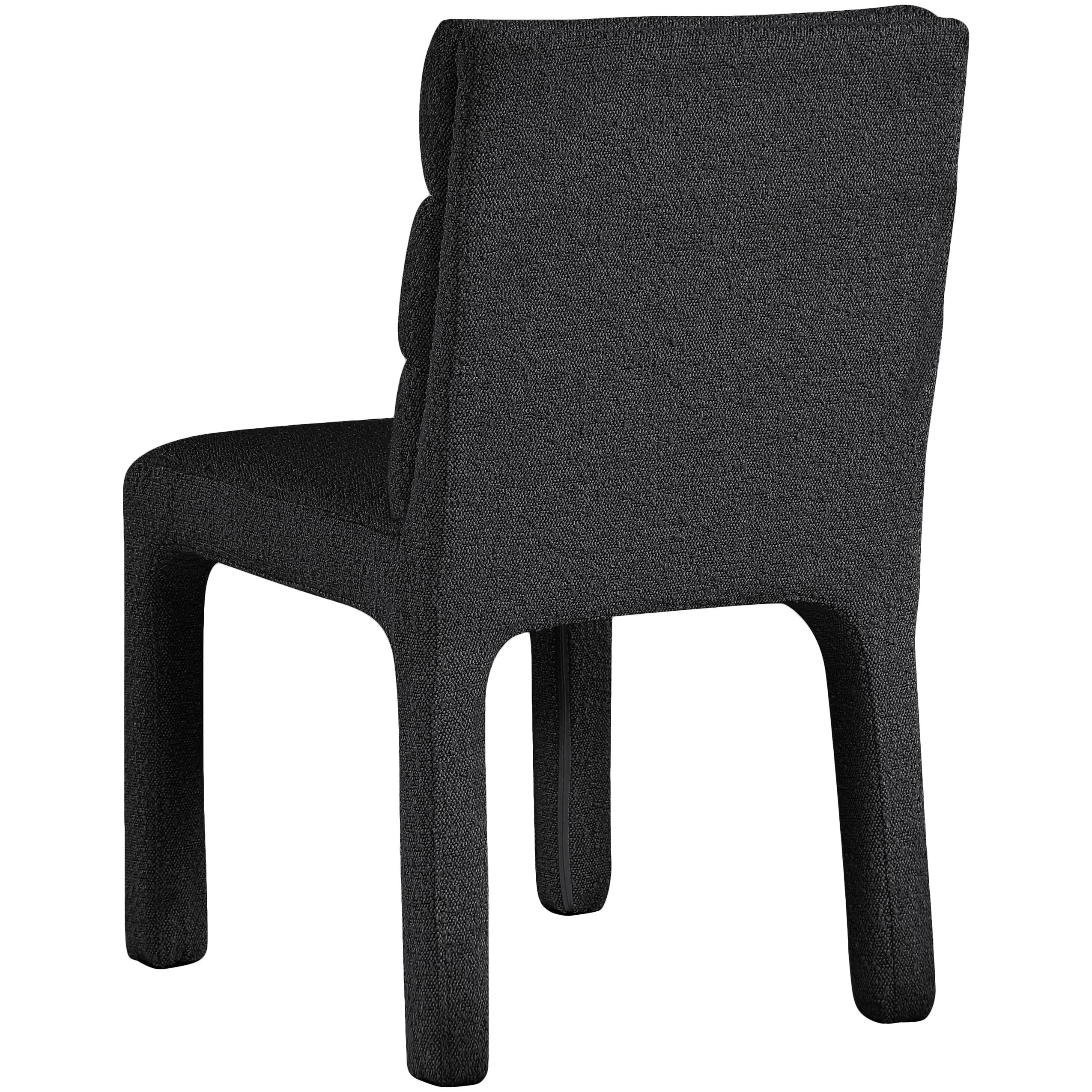 Meridian Kai Black Boucle Fabric Dining Chair