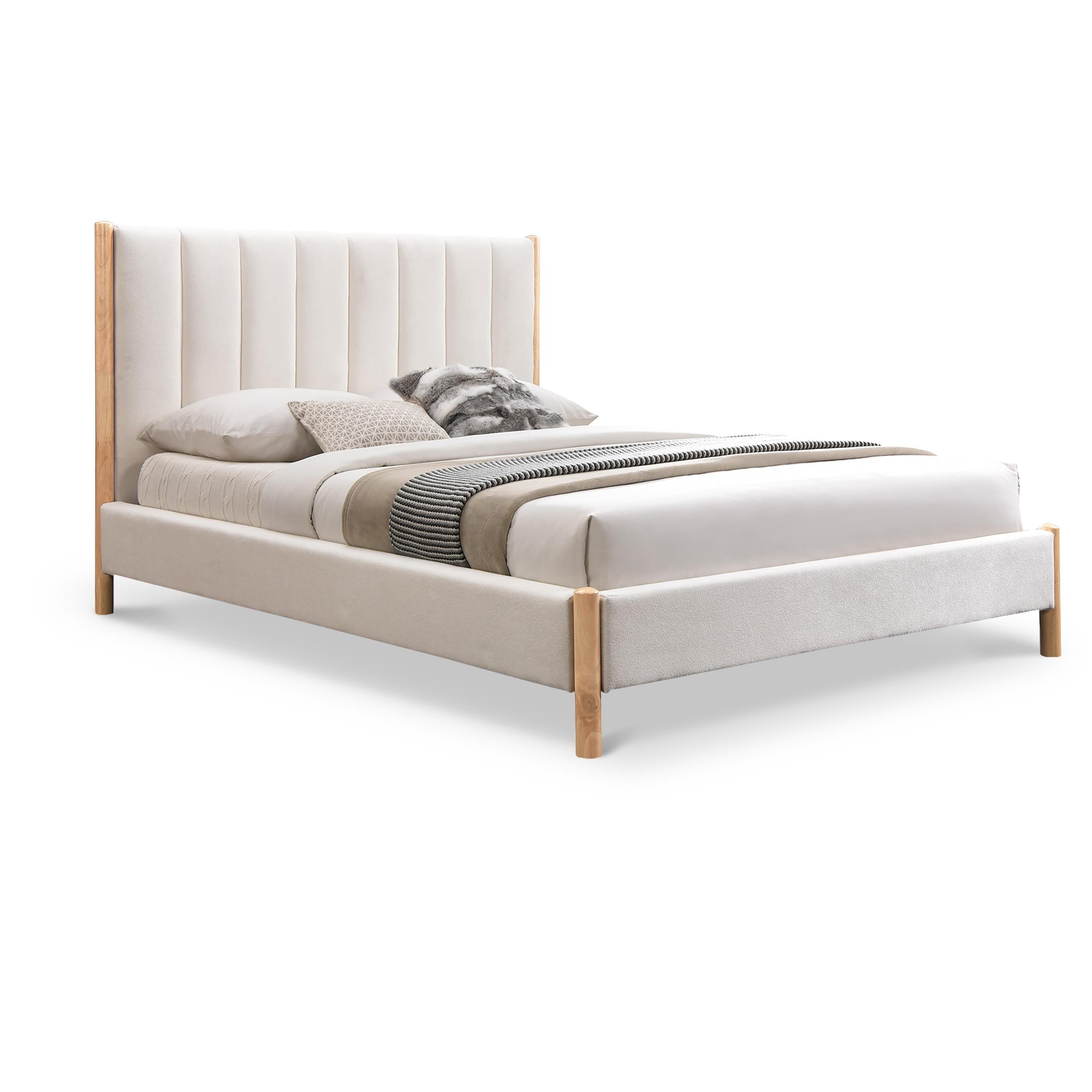 Meridian Kona Cream Polyester Fabric King Bed