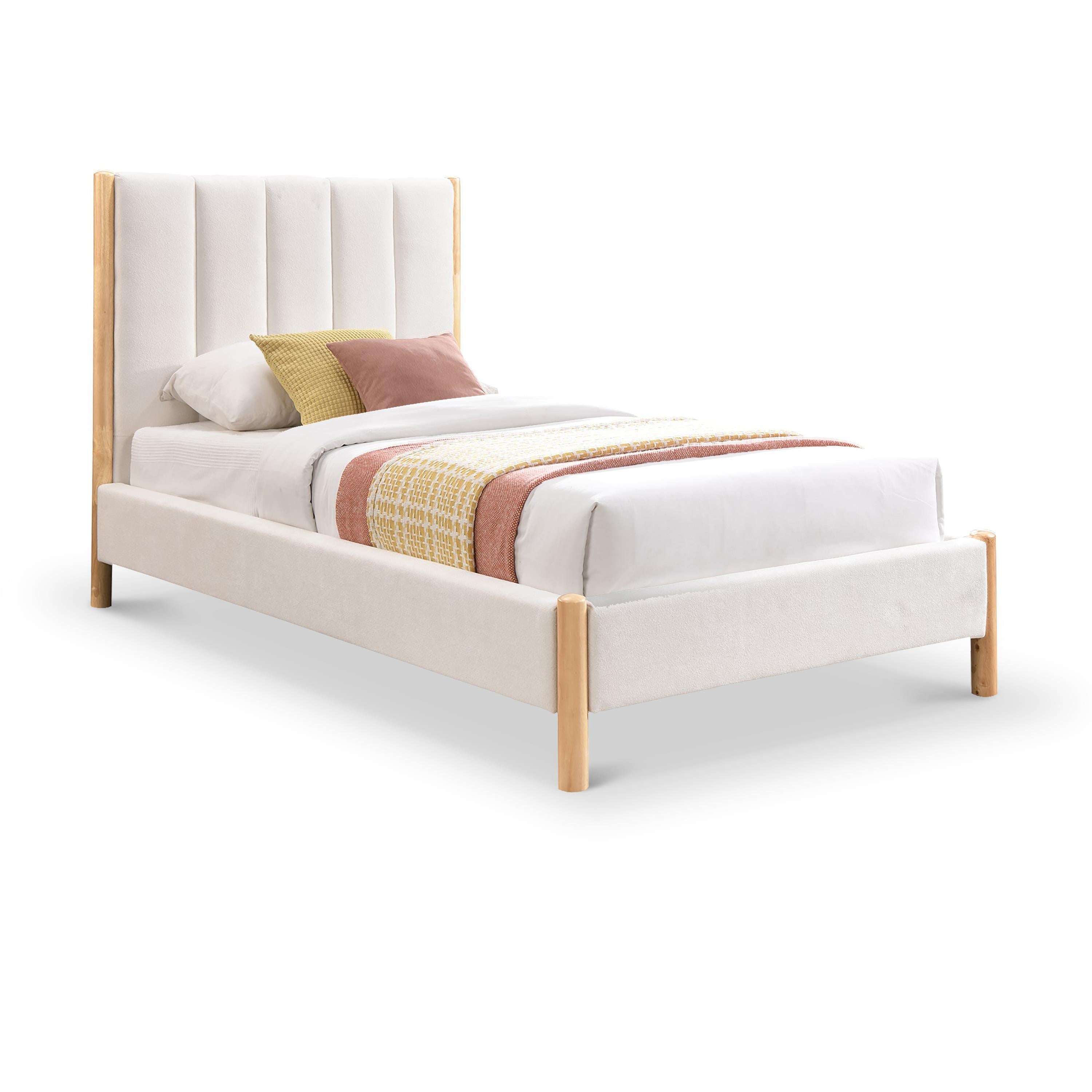 Meridian Kona Cream Polyester Fabric Twin Bed