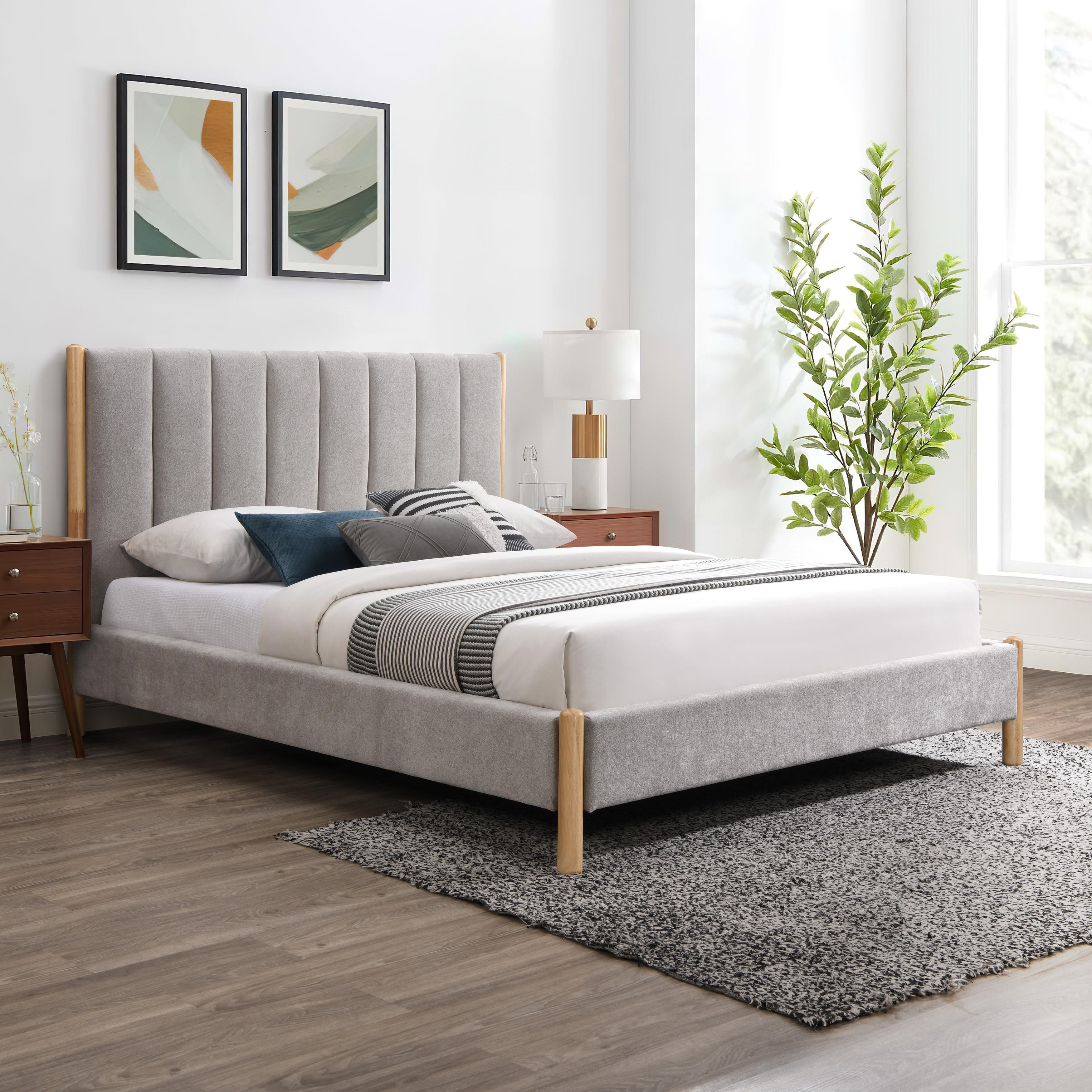 Meridian Kona Grey Polyester Fabric Full Bed