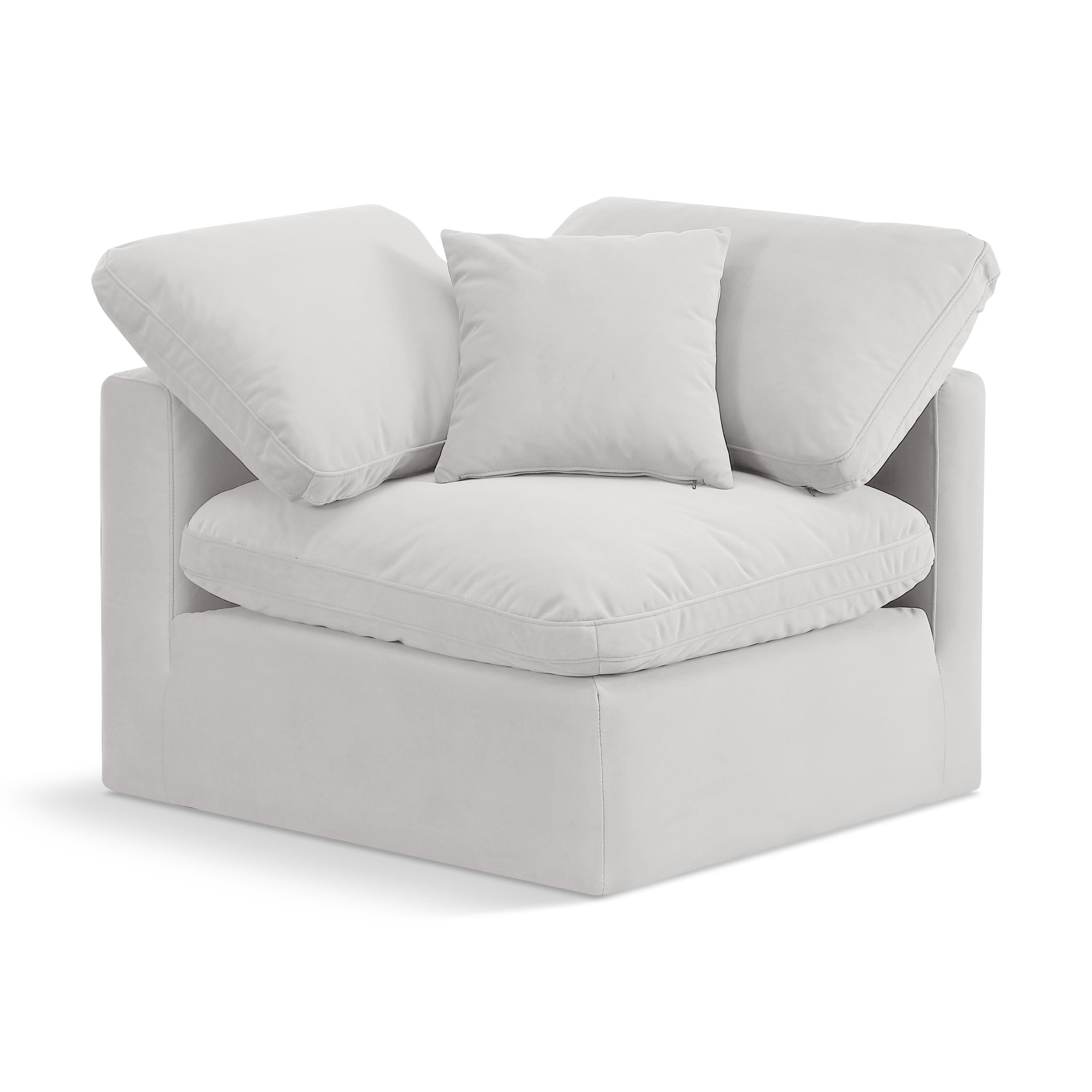 Meridian Indulge Cream Velvet Corner Chair