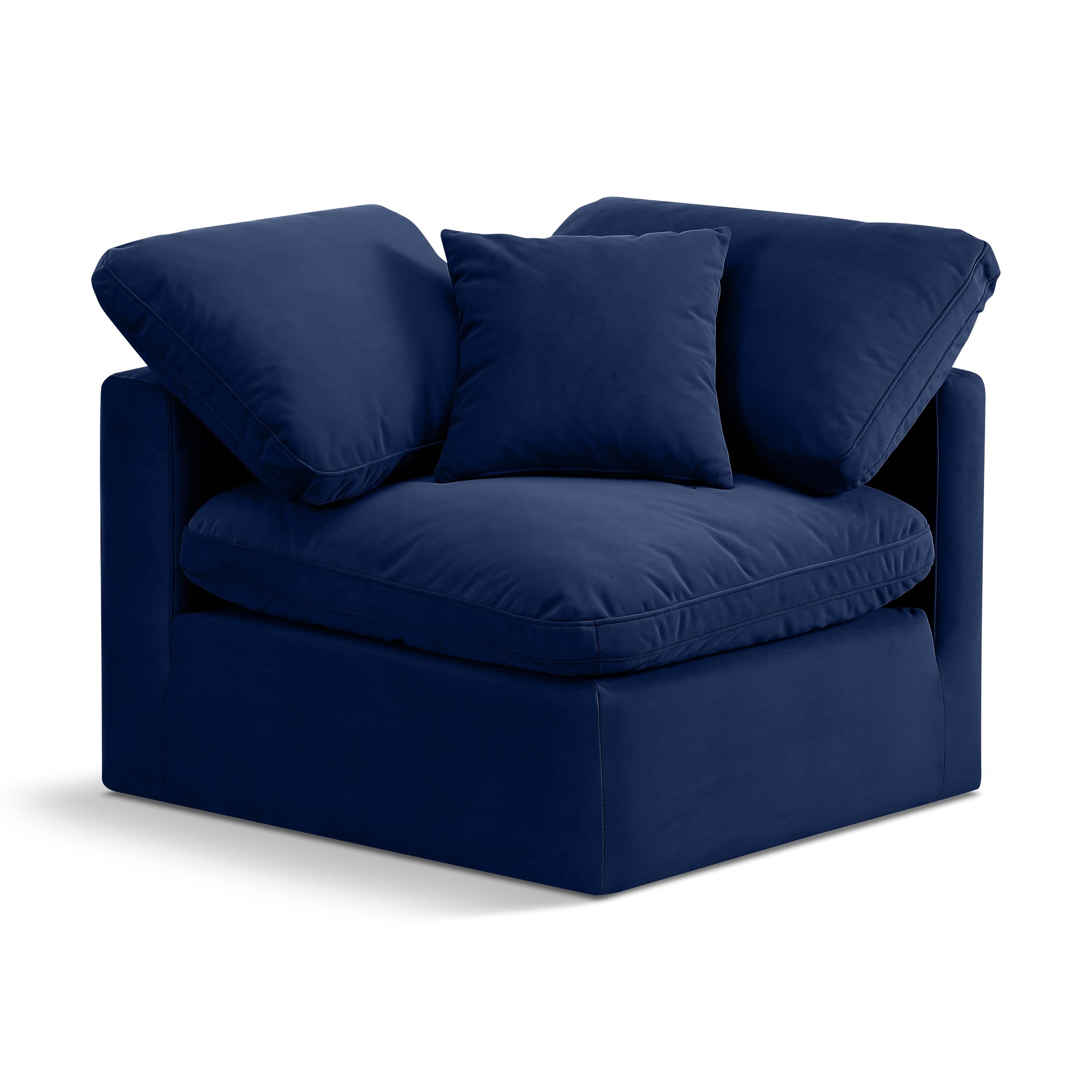 Meridian Indulge Navy Velvet Corner Chair