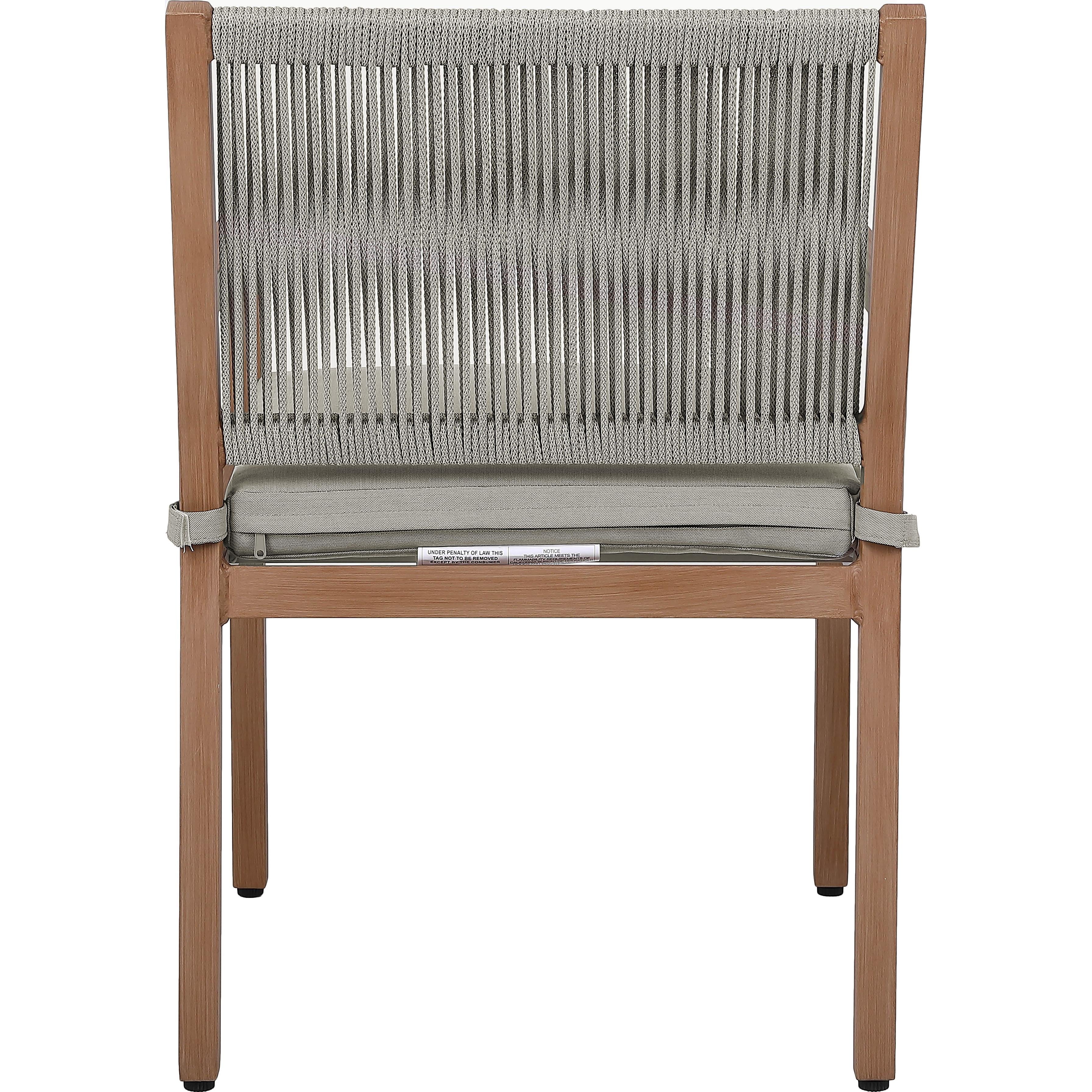 Meridian Maui Grey Water Resistant Fabric Outdoor Patio Dining Arm Chair