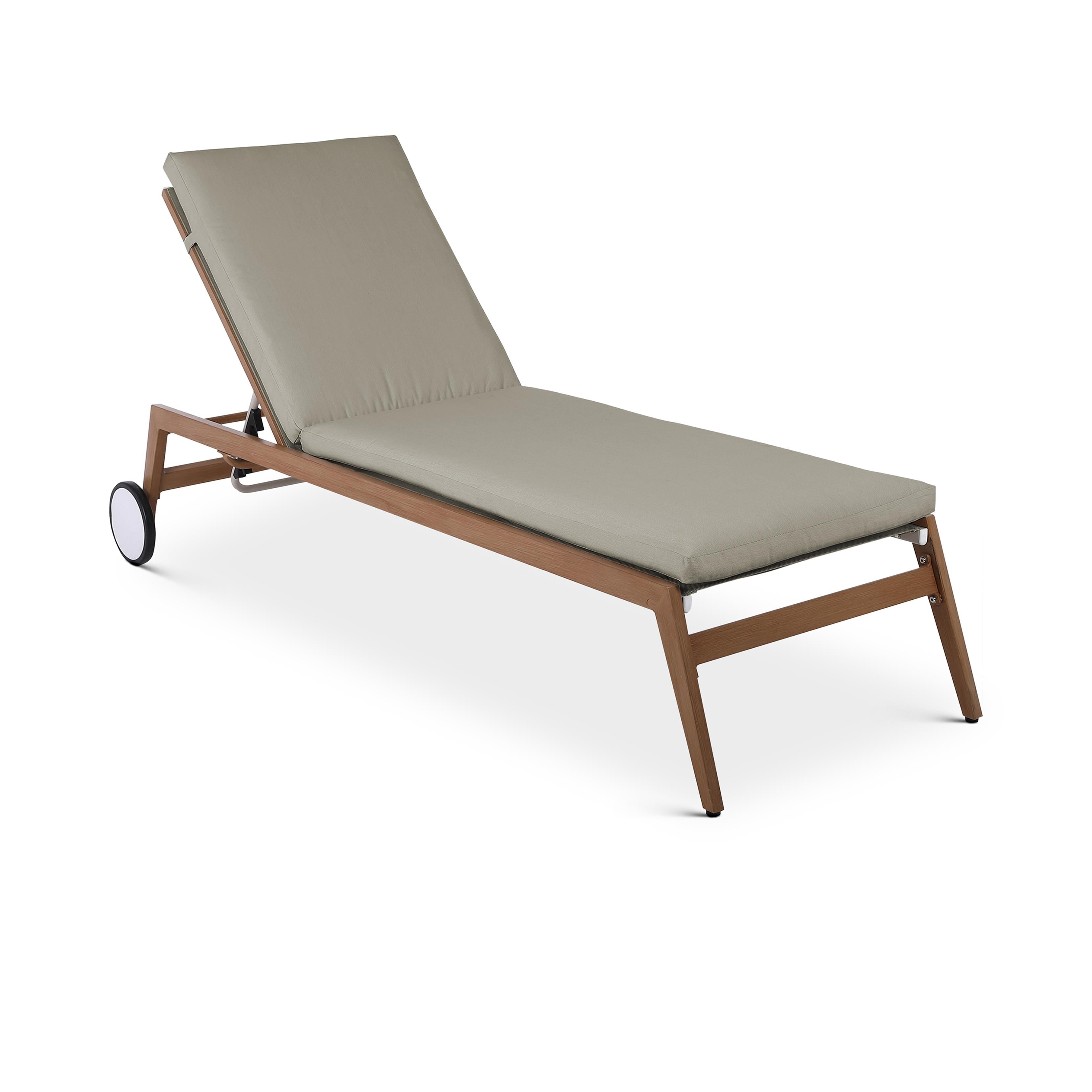 Meridian Maui Grey Water Resistant Fabric Outdoor Patio Lounger