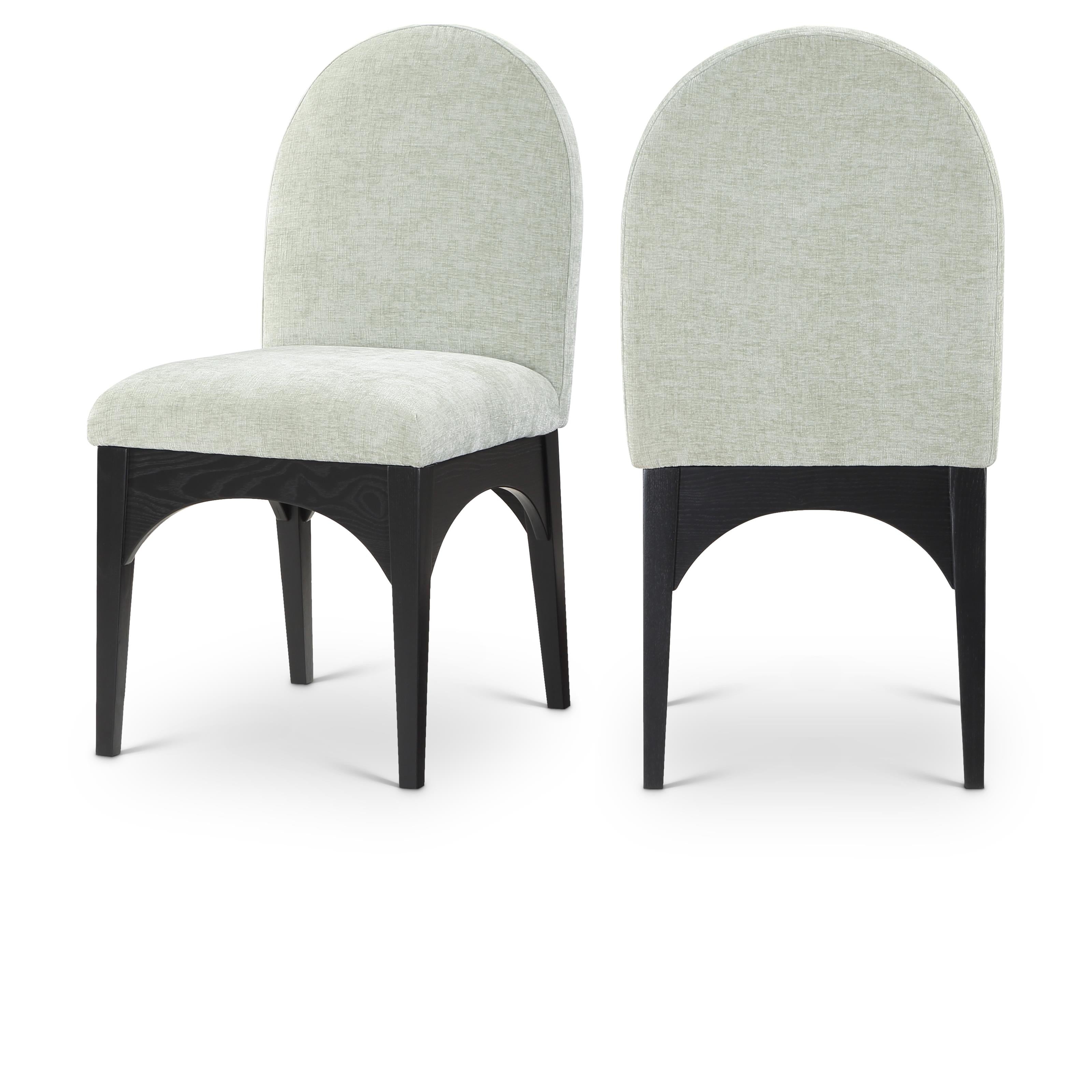 Meridian Waldorf Mint Chenille Fabric Dining Chair