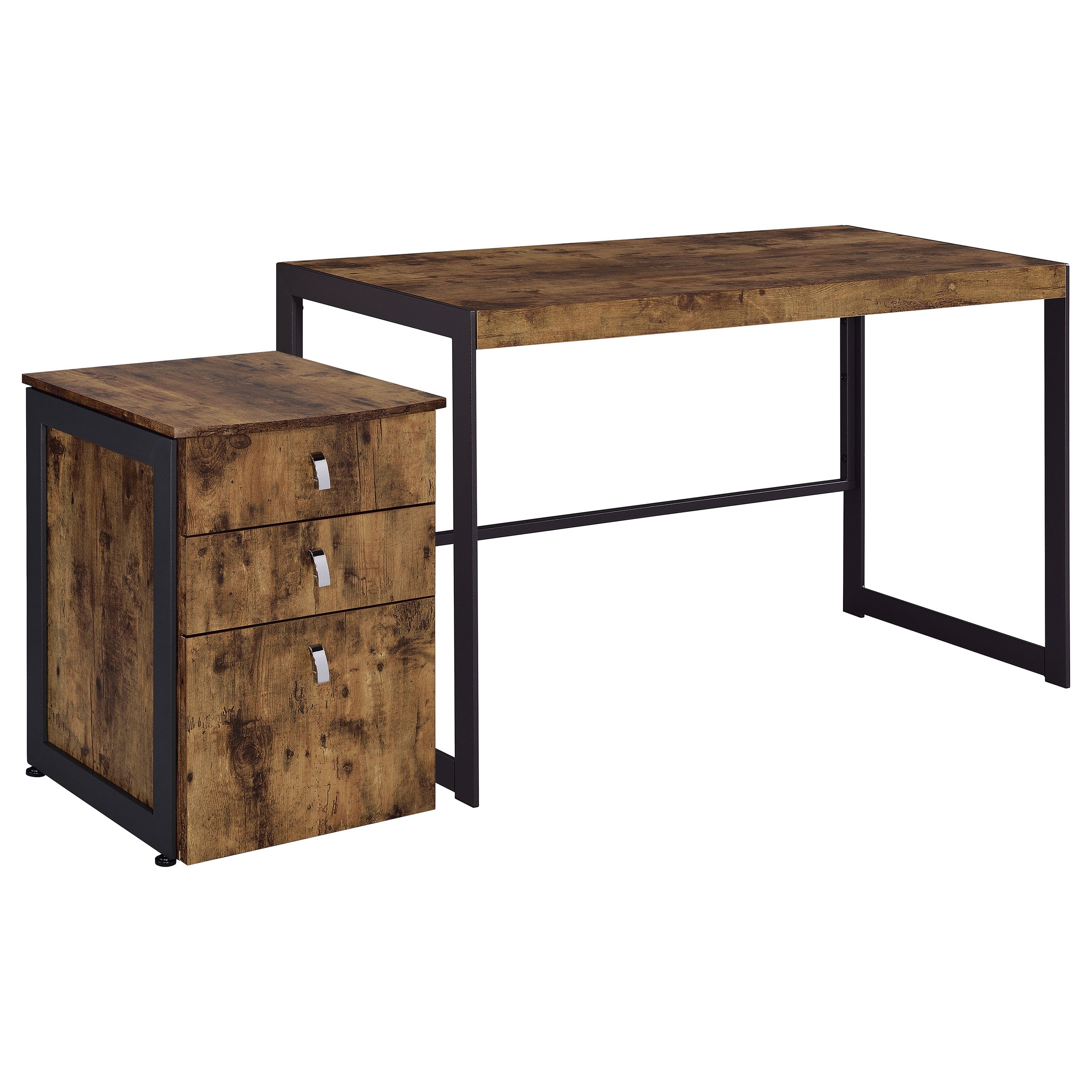 Estrella Office Desk File Cabinet Set Rustic Nutmeg