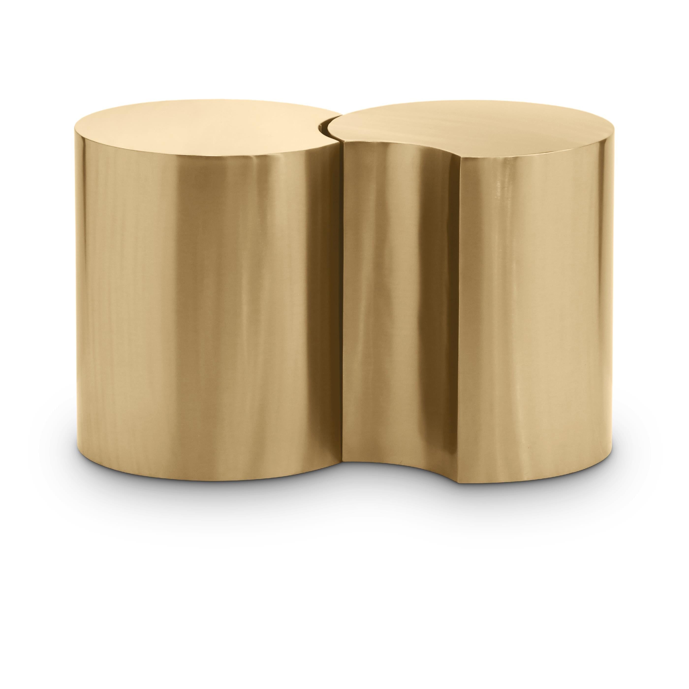 Meridian Dimple Gold End Table