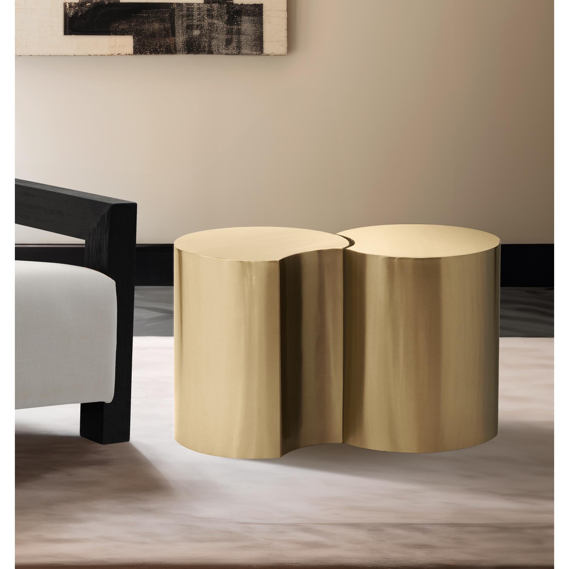 Meridian Dimple Gold End Table