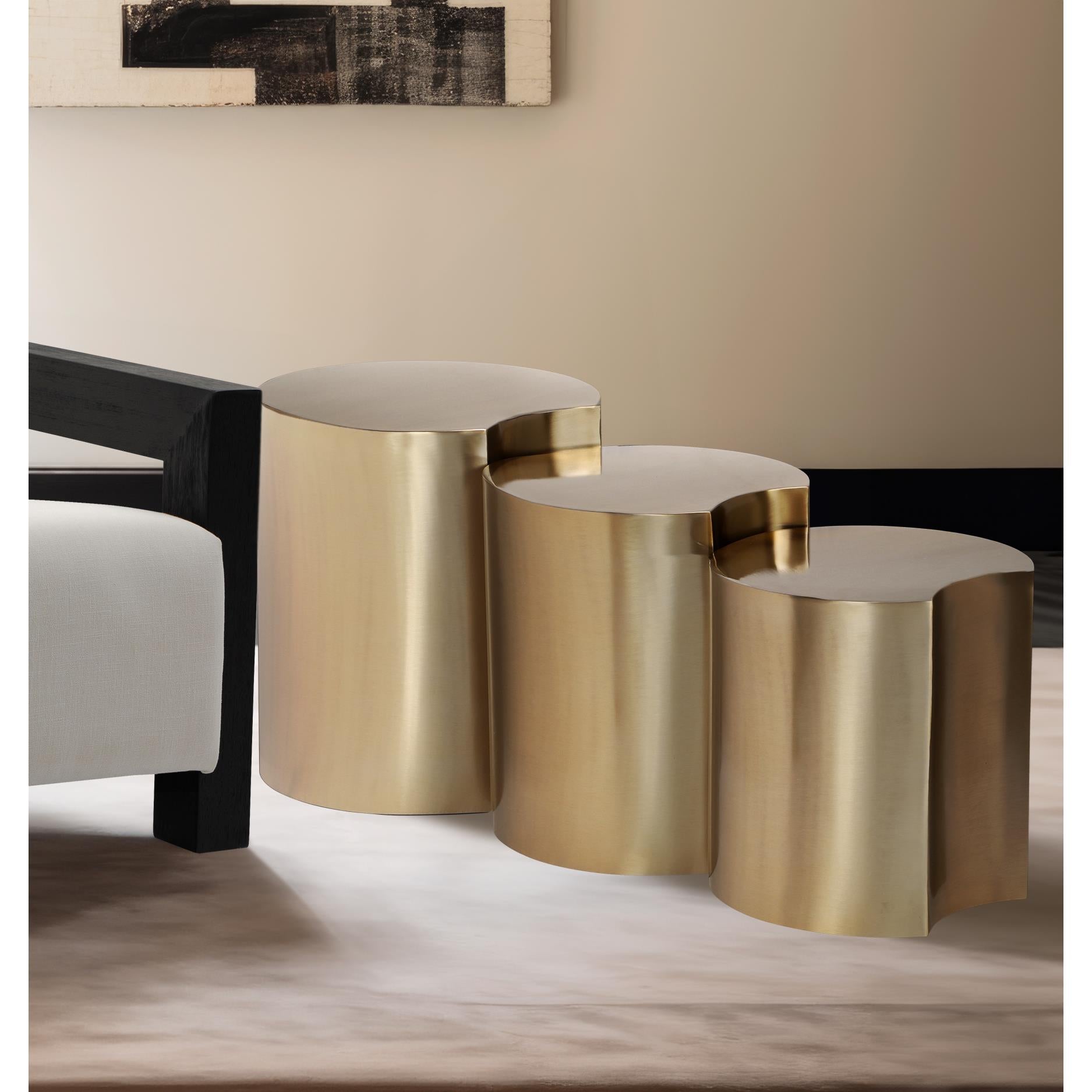 Meridian Dimple Gold End Table