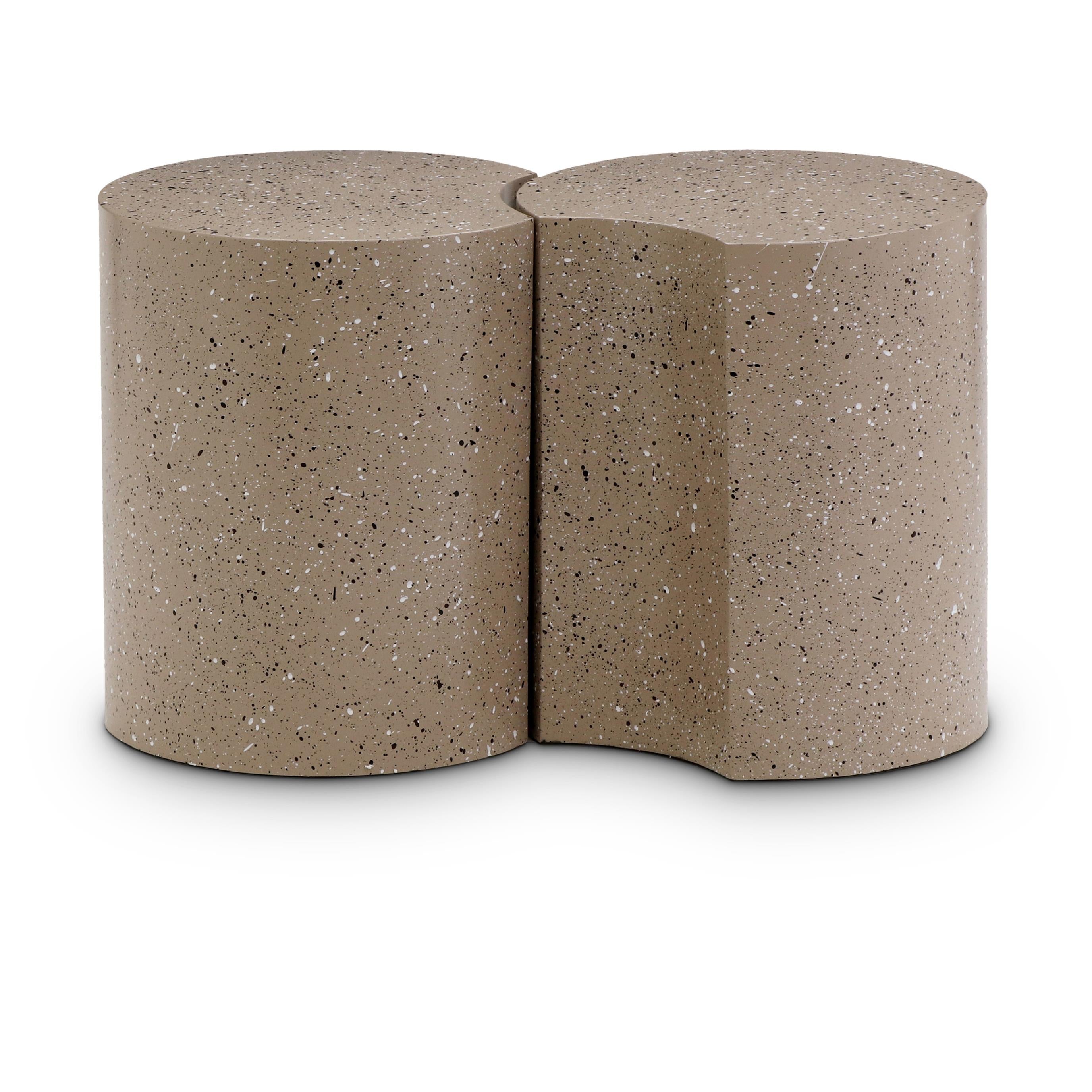 Meridian Dimple Taupe End Table