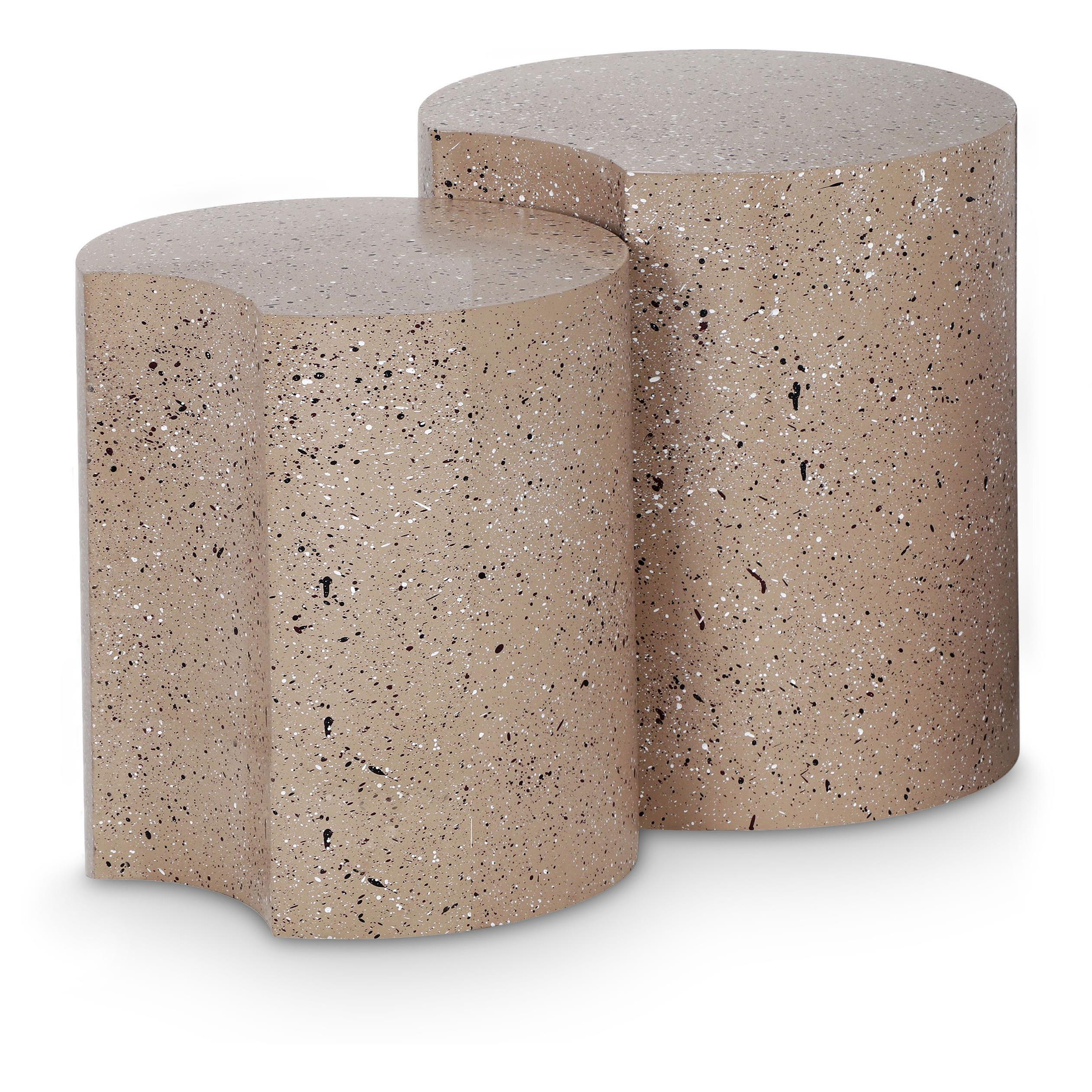 Meridian Dimple Taupe End Table