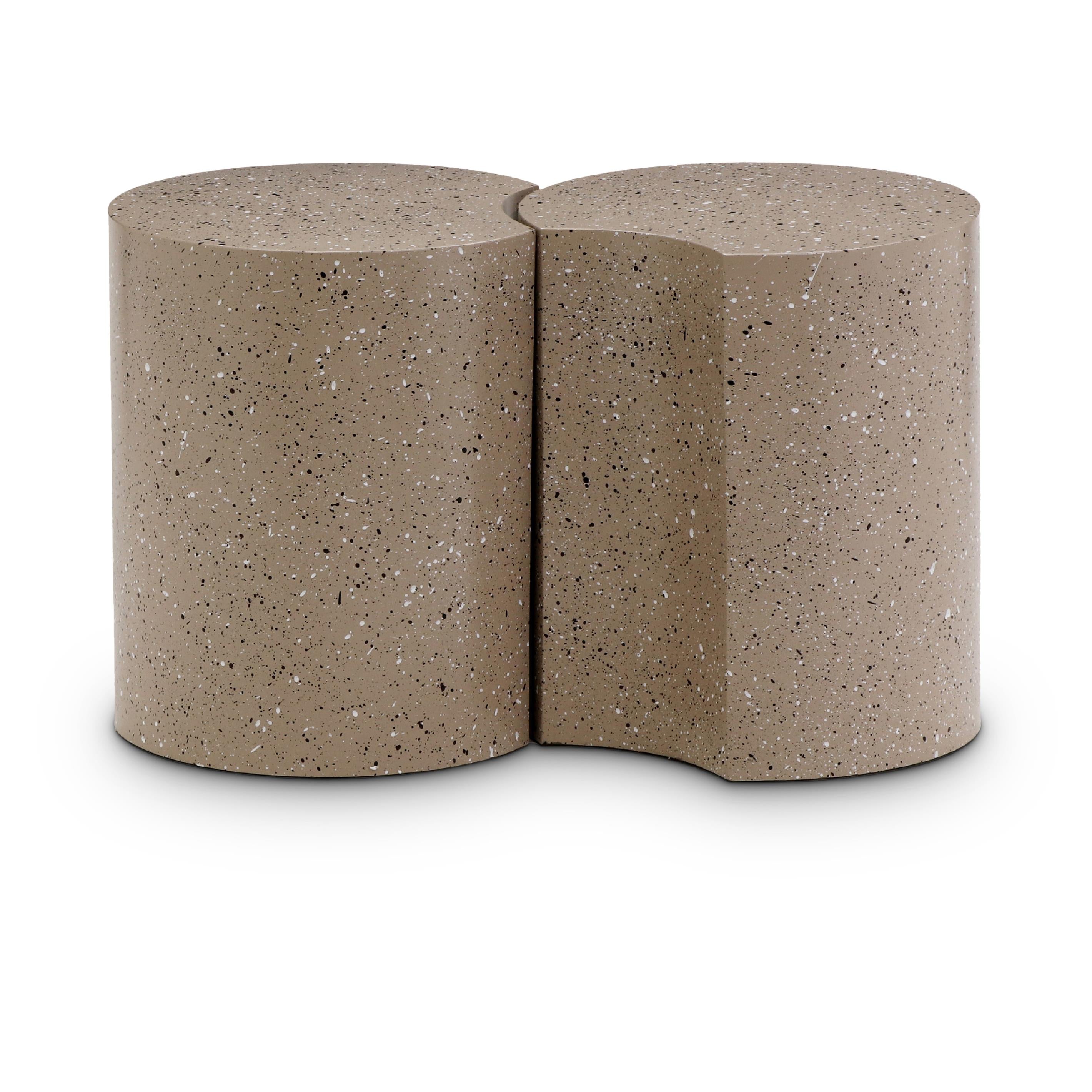 Meridian Dimple Taupe End Table