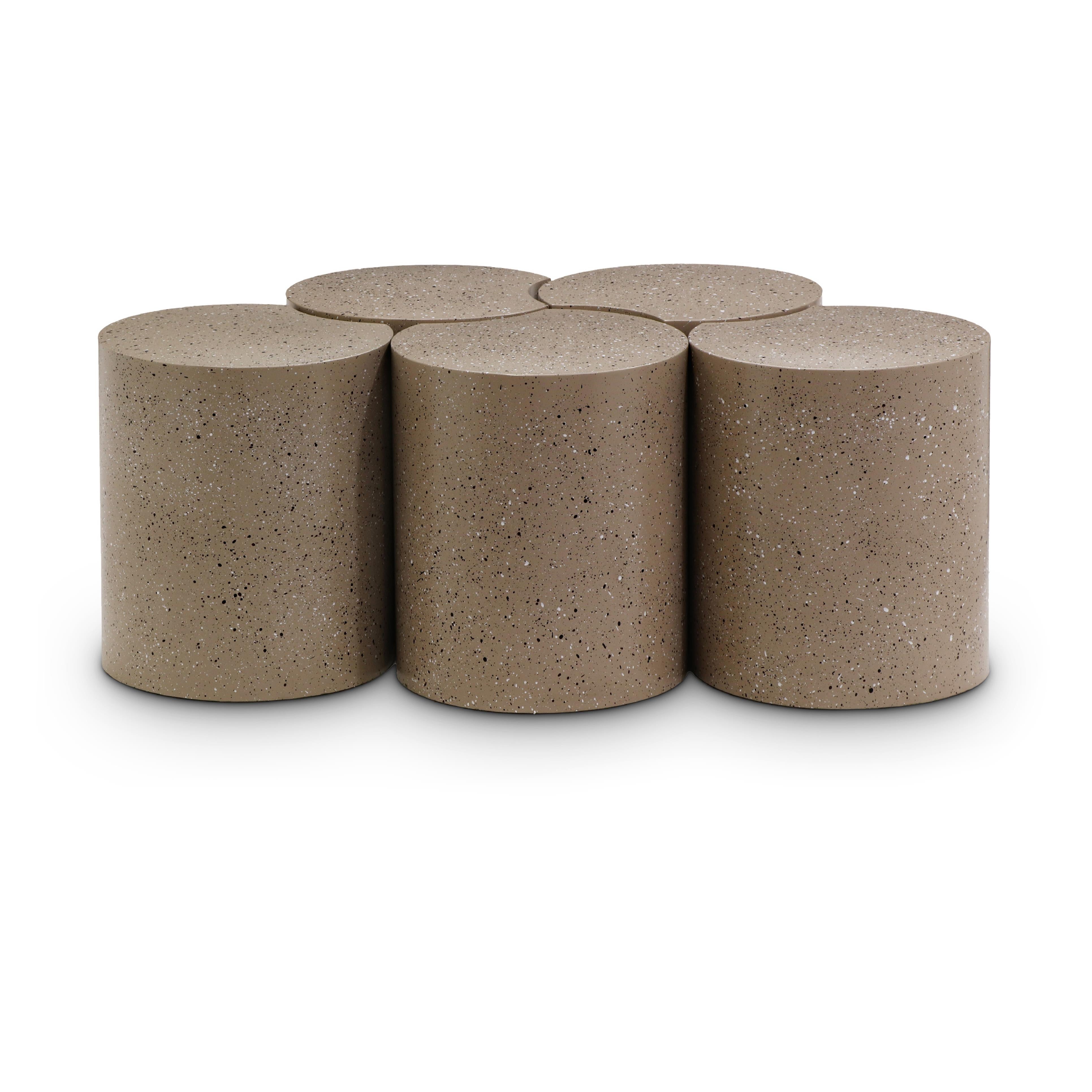 Meridian Dimple Taupe Coffee Table