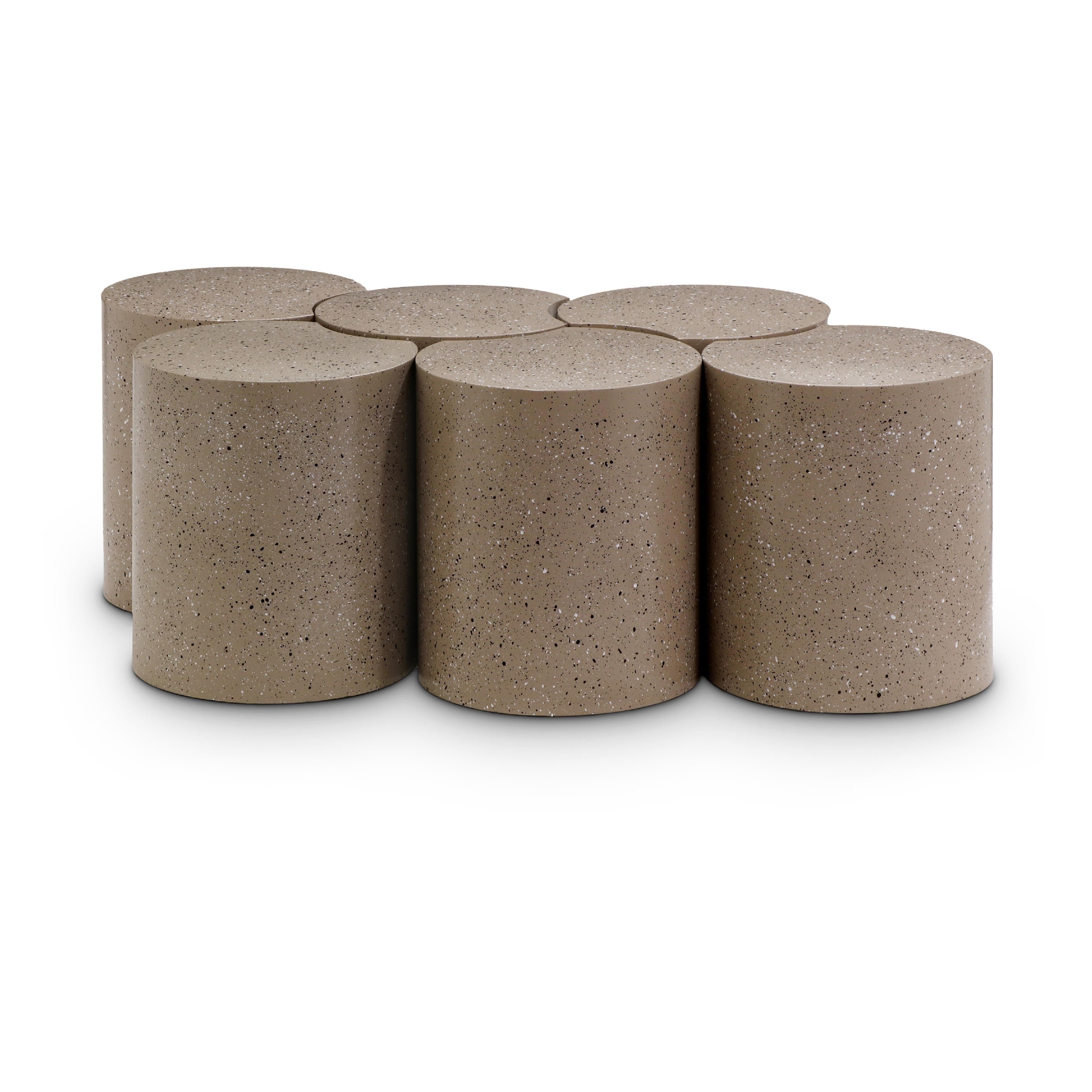 Meridian Dimple Taupe Coffee Table