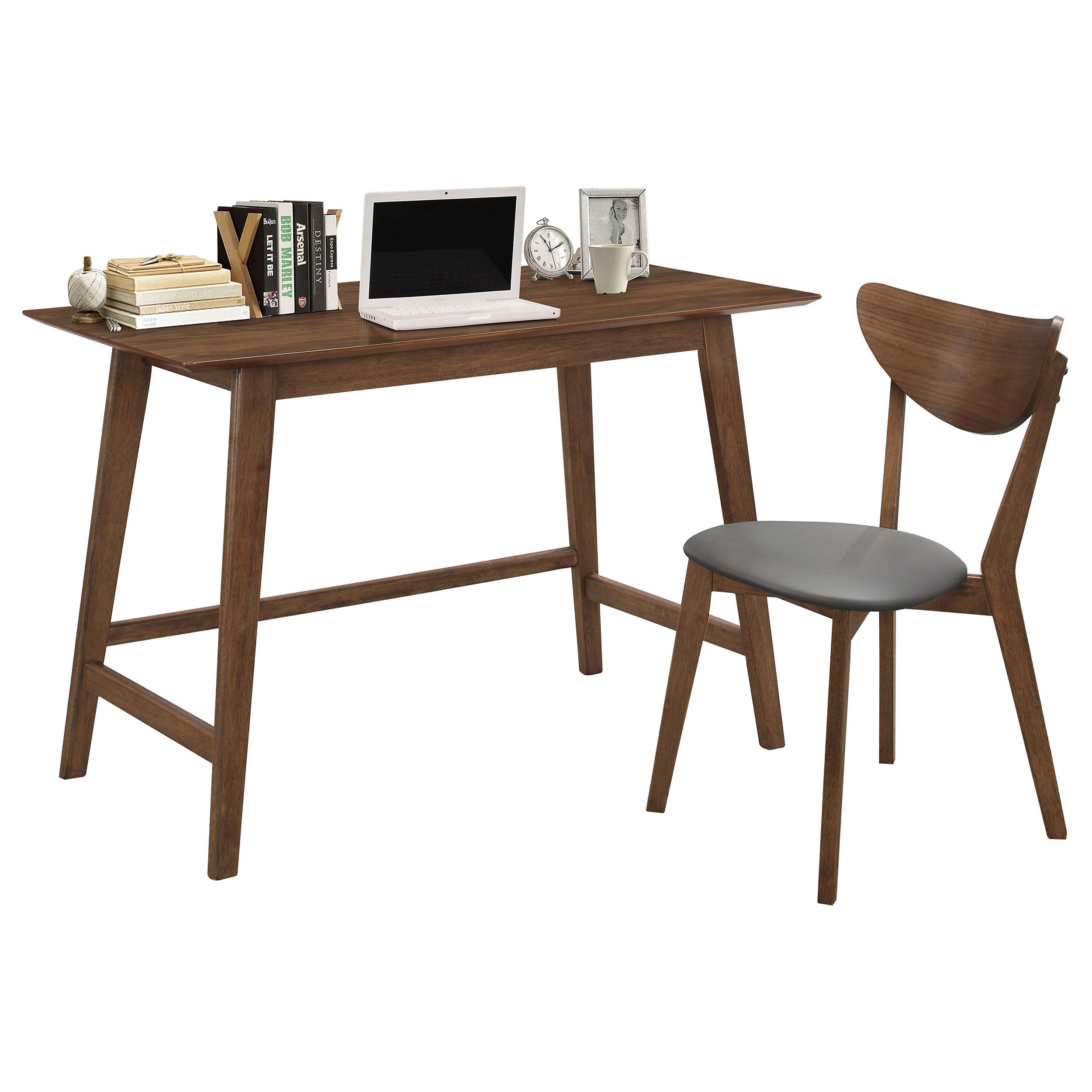 Karri Home Office Computer Desk and Chair Set Walnut