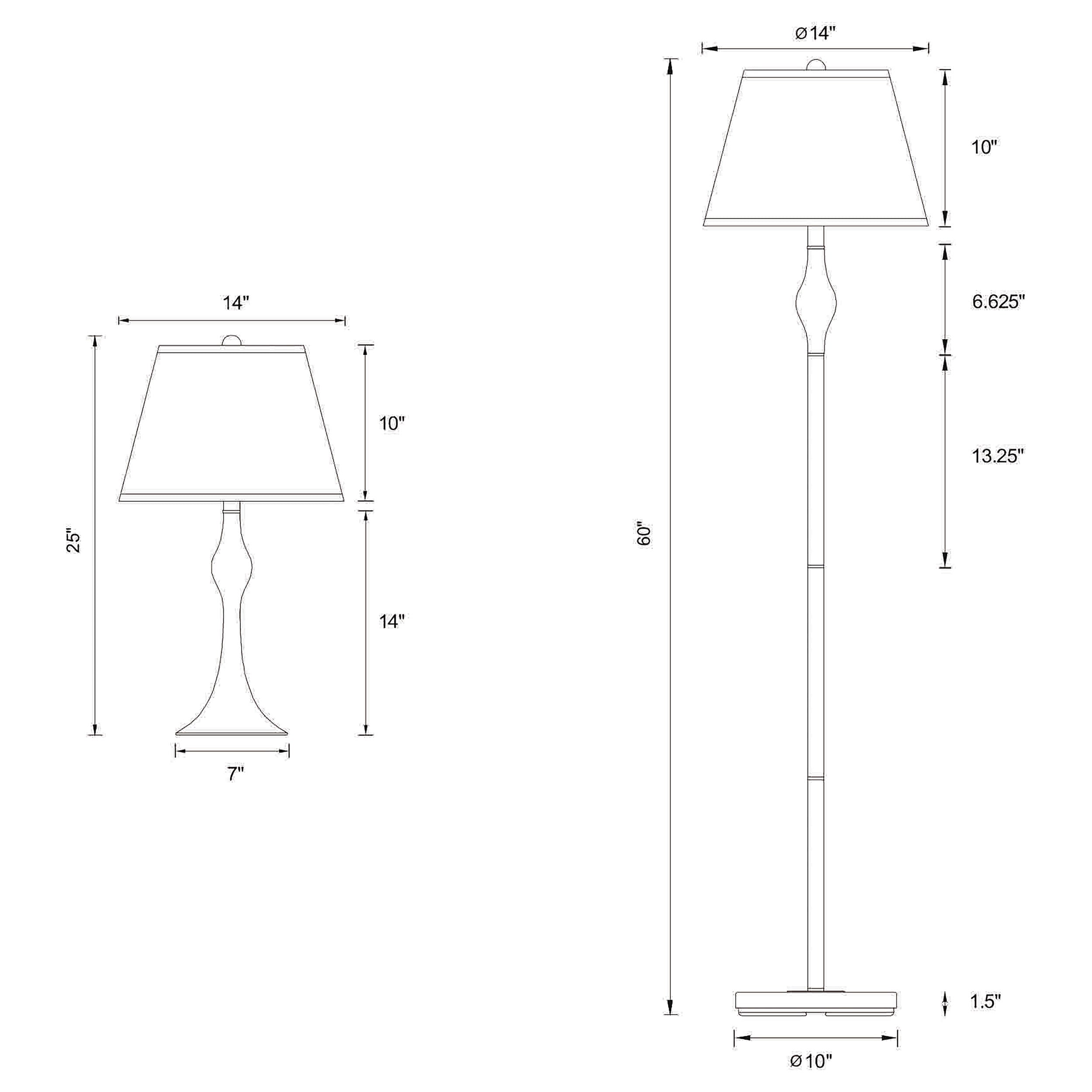 Griffin Floor and Table Lamp Set Brushed Nickel