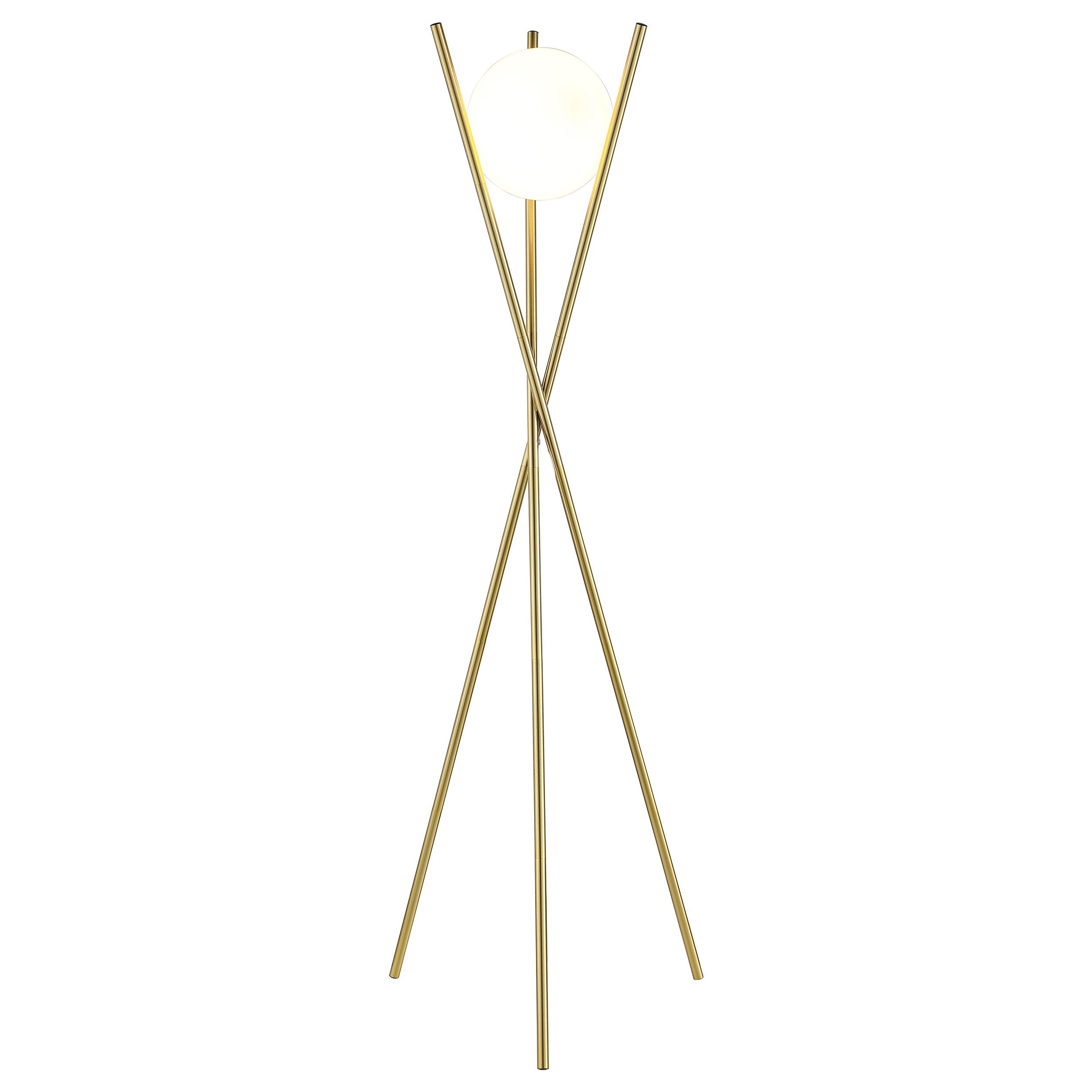 Yamileth 65-inch Spherical Bulb Metal Tripod Floor Lamp Gold