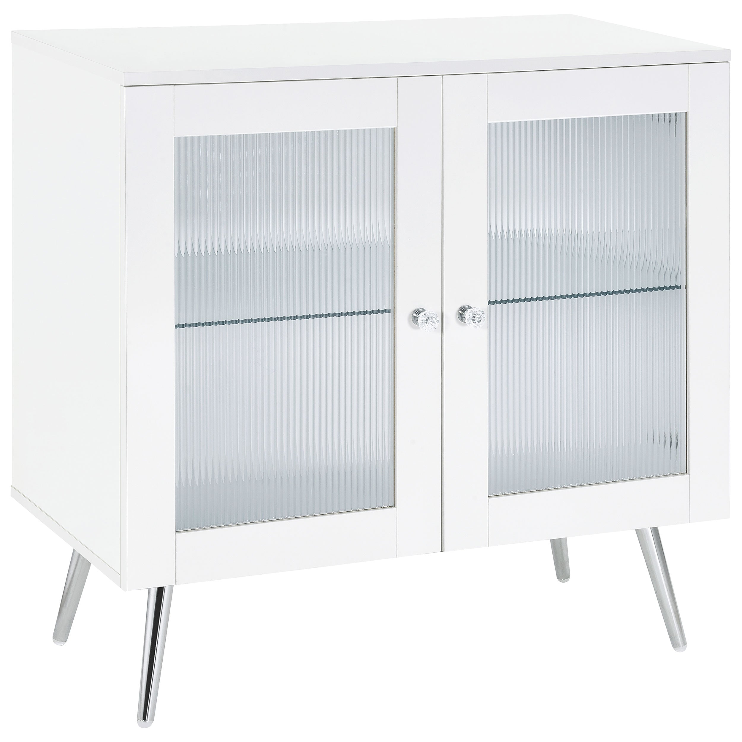Nieta 2-door Engineered Wood Accent Cabinet White High Gloss