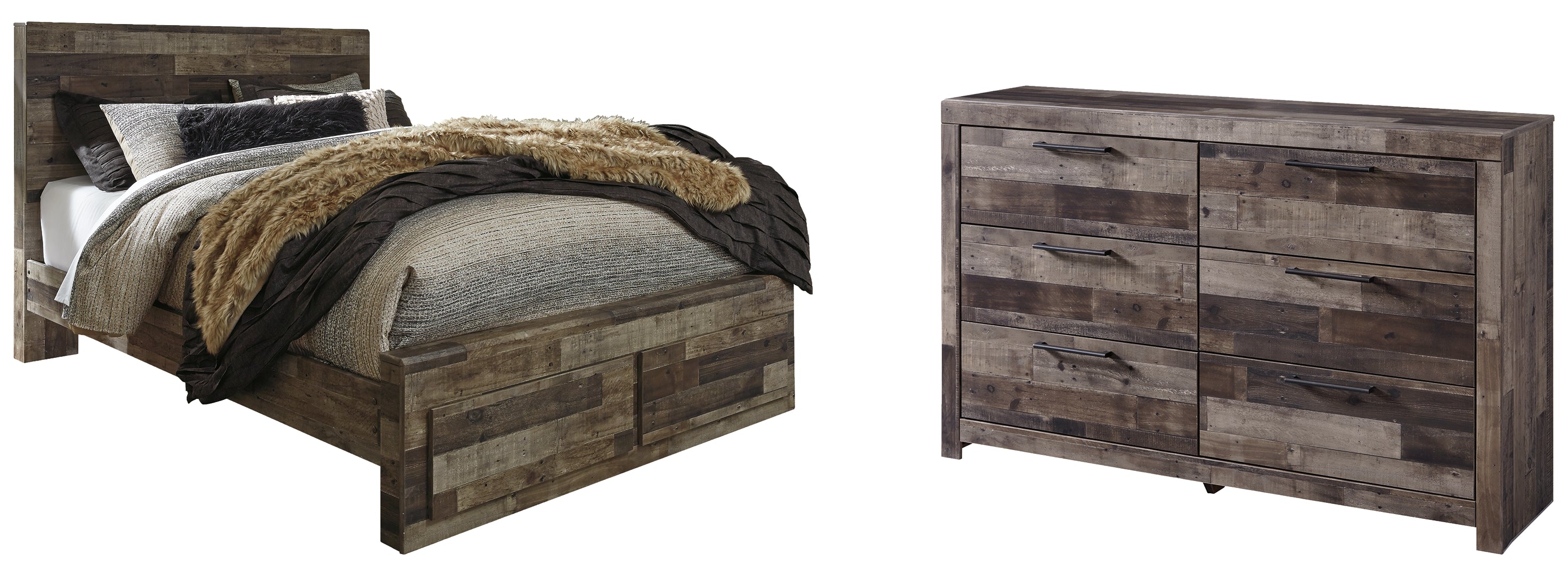 Derekson Brown Panel Bedroom Set with Storage