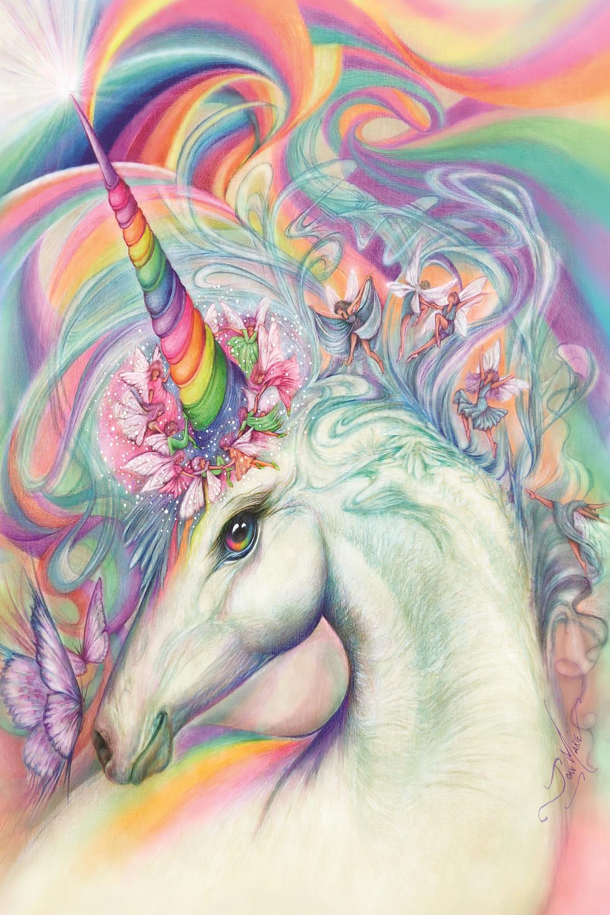 Unicorn By P.S. Art (Framed)(Small) Giclee Canvas