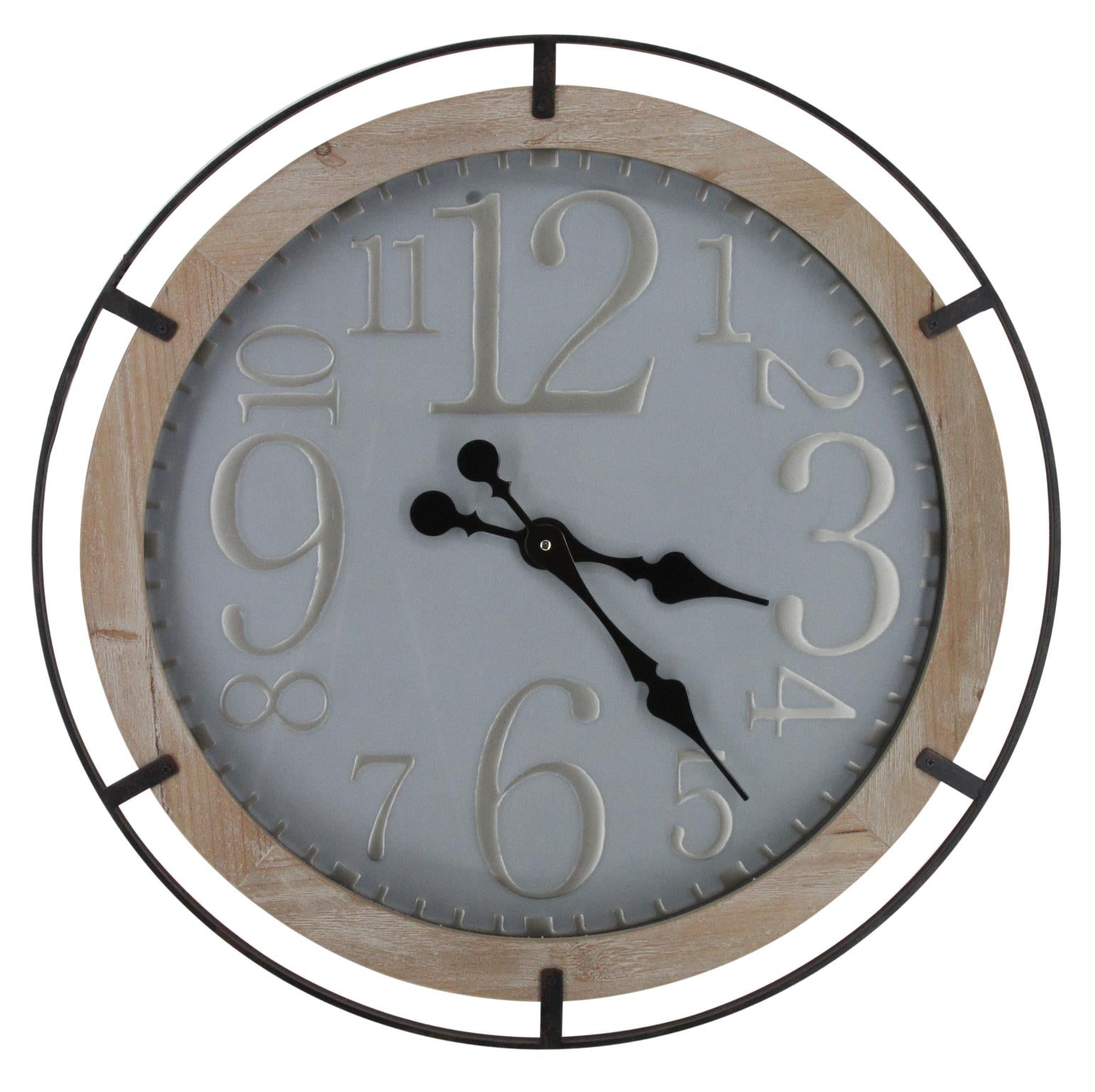 Wood Wall Clock Mixed Media