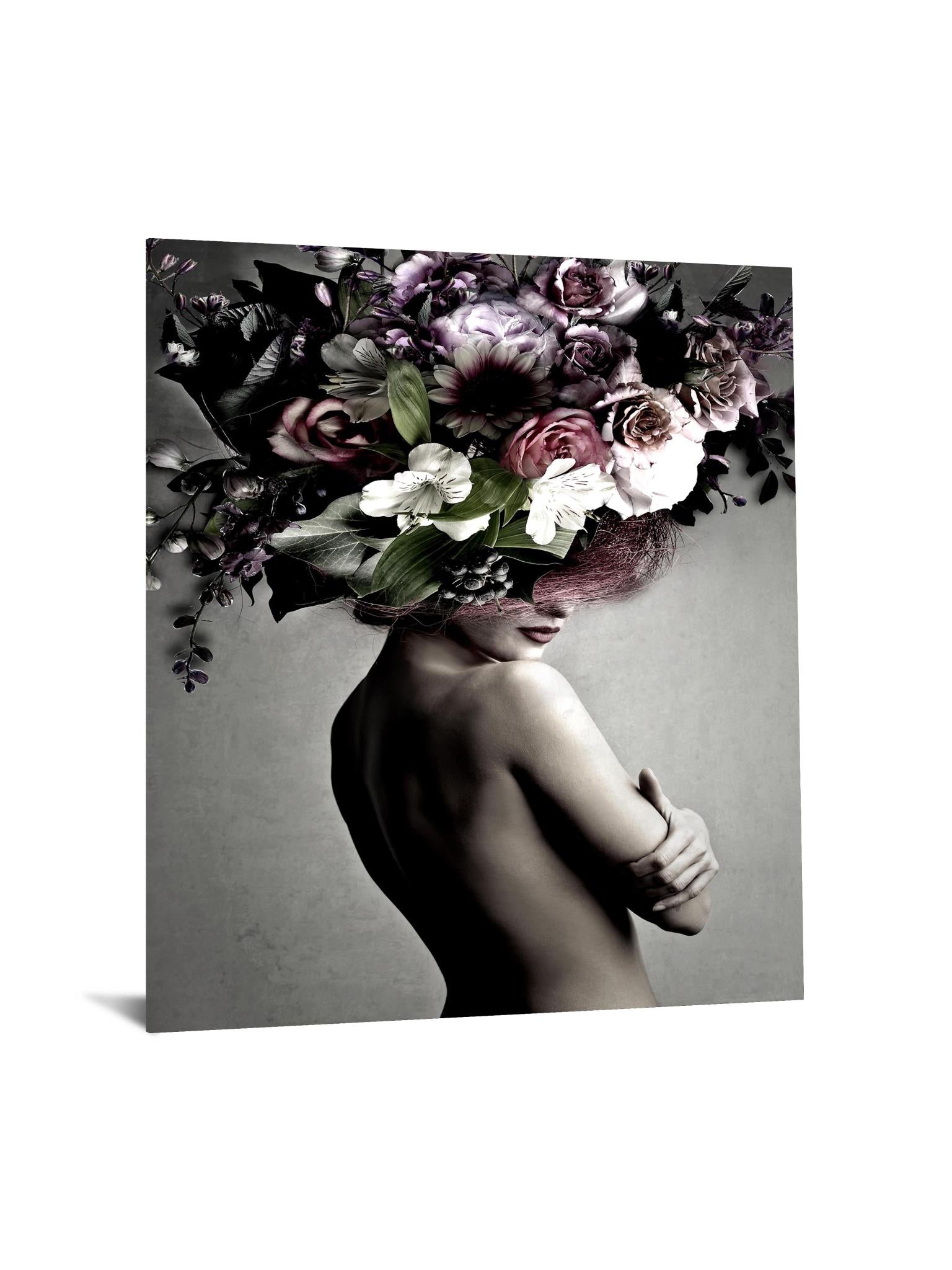Temp Glass W/Foil - Woman Side Floral Tempered Glass