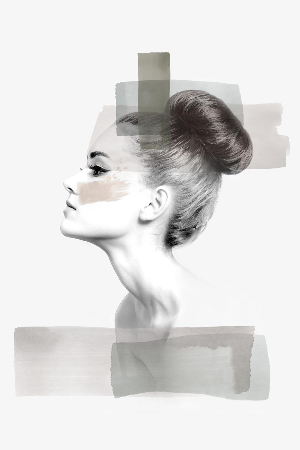 Temp Glass W/Foil - Abstract Woman Side Profile Tempered Glass