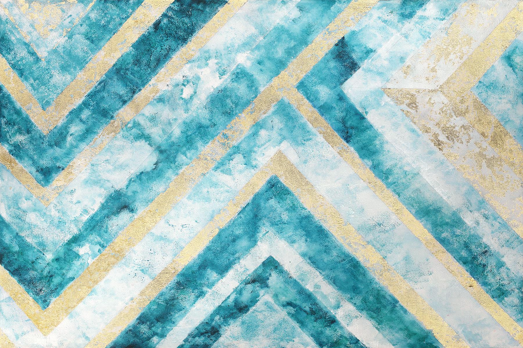 Temp Glass W/Foil - Abstract Chevron Tempered Glass