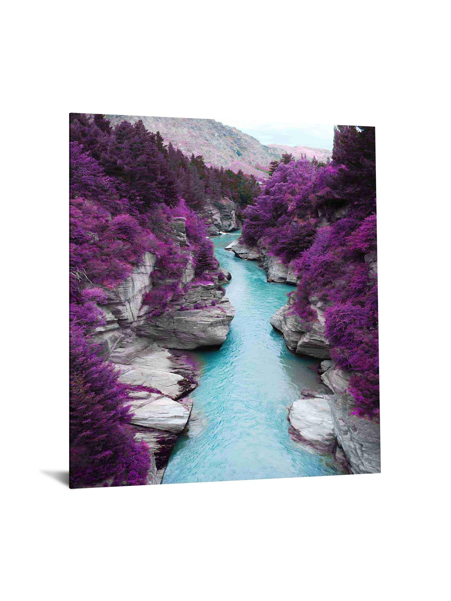 Temp Glass W/Foil - Purple Trees In Canyon Tempered Glass