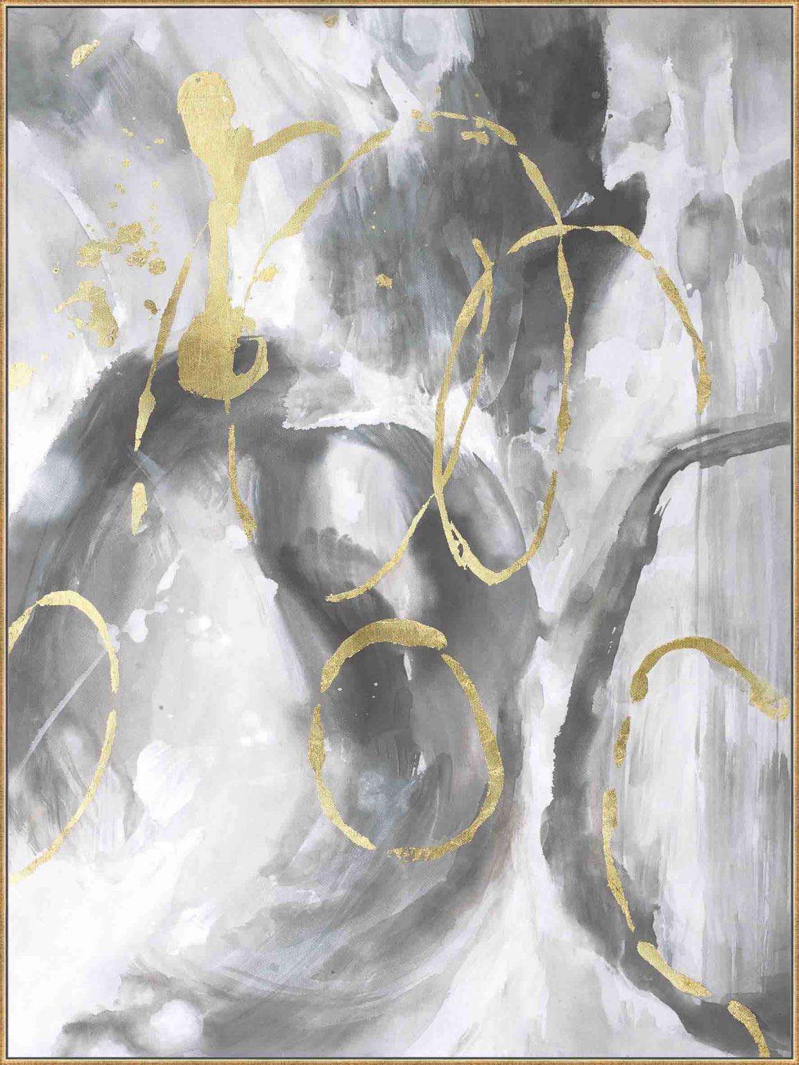 Temp Glass W/Foil - Grey/White/Gold Abstract 2 Tempered Glass