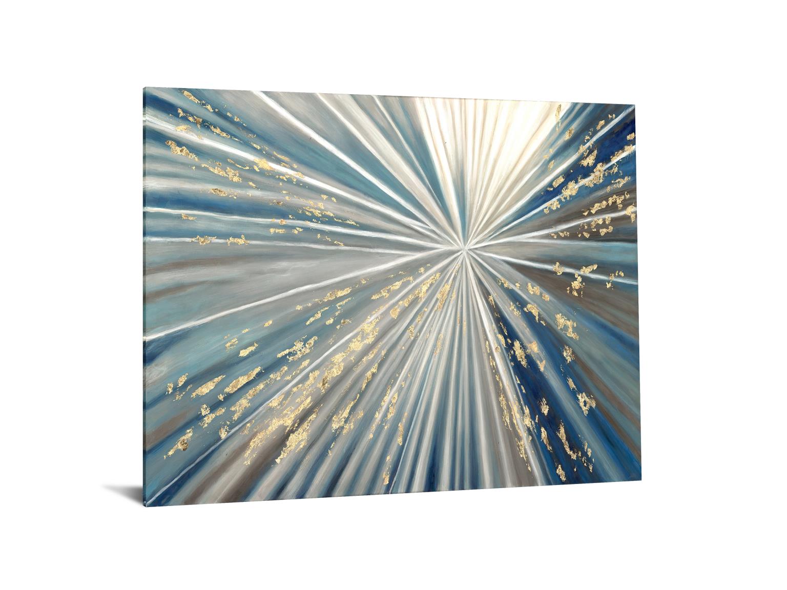 Temp Glass W/Foil - Starbust Blue/Gold/White Tempered Glass