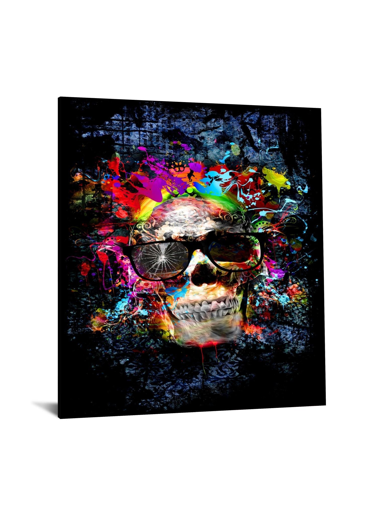 Temp Glass W/Foil -Color Me Skull Tempered Glass
