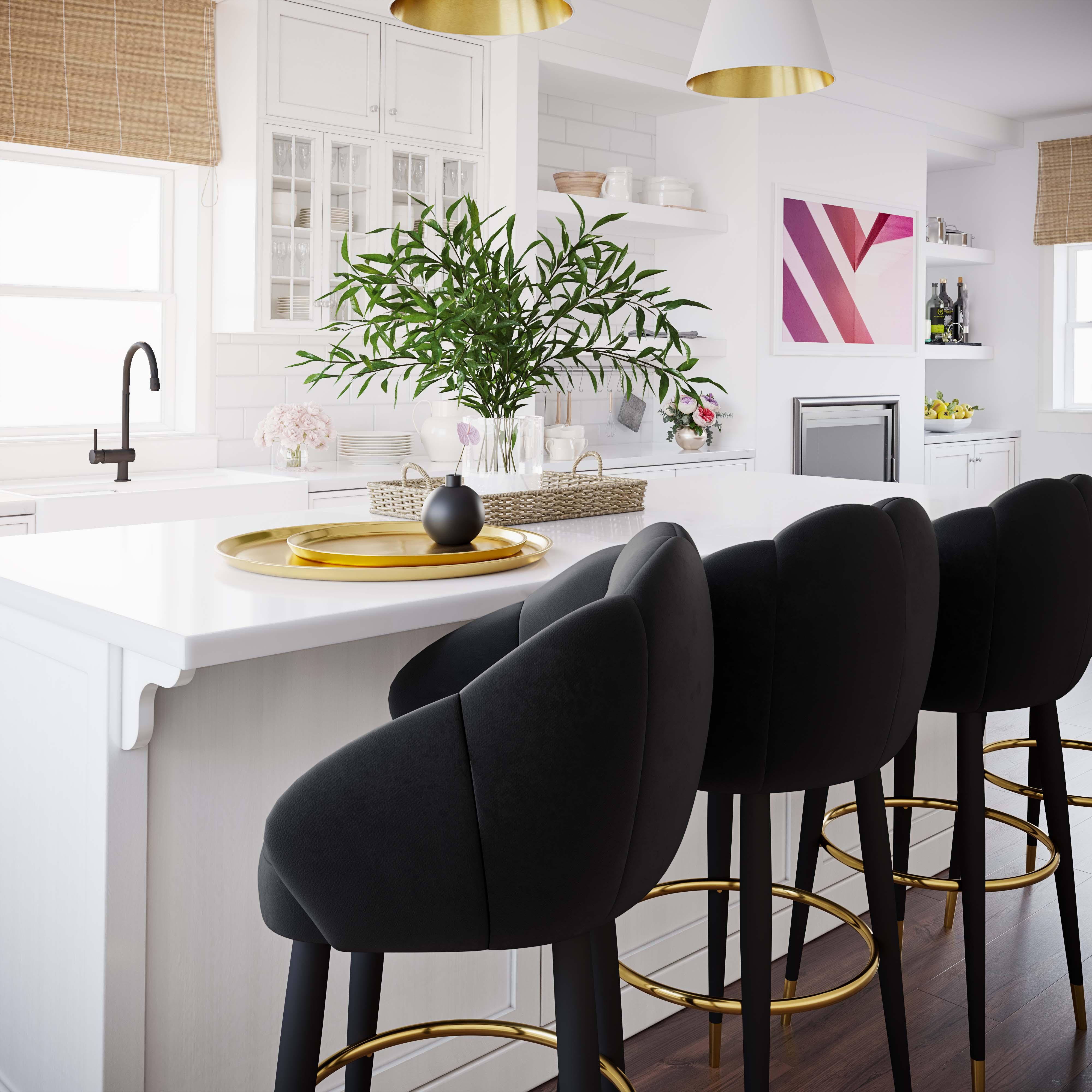 Myla Black Swivel Counter Stool - UK
