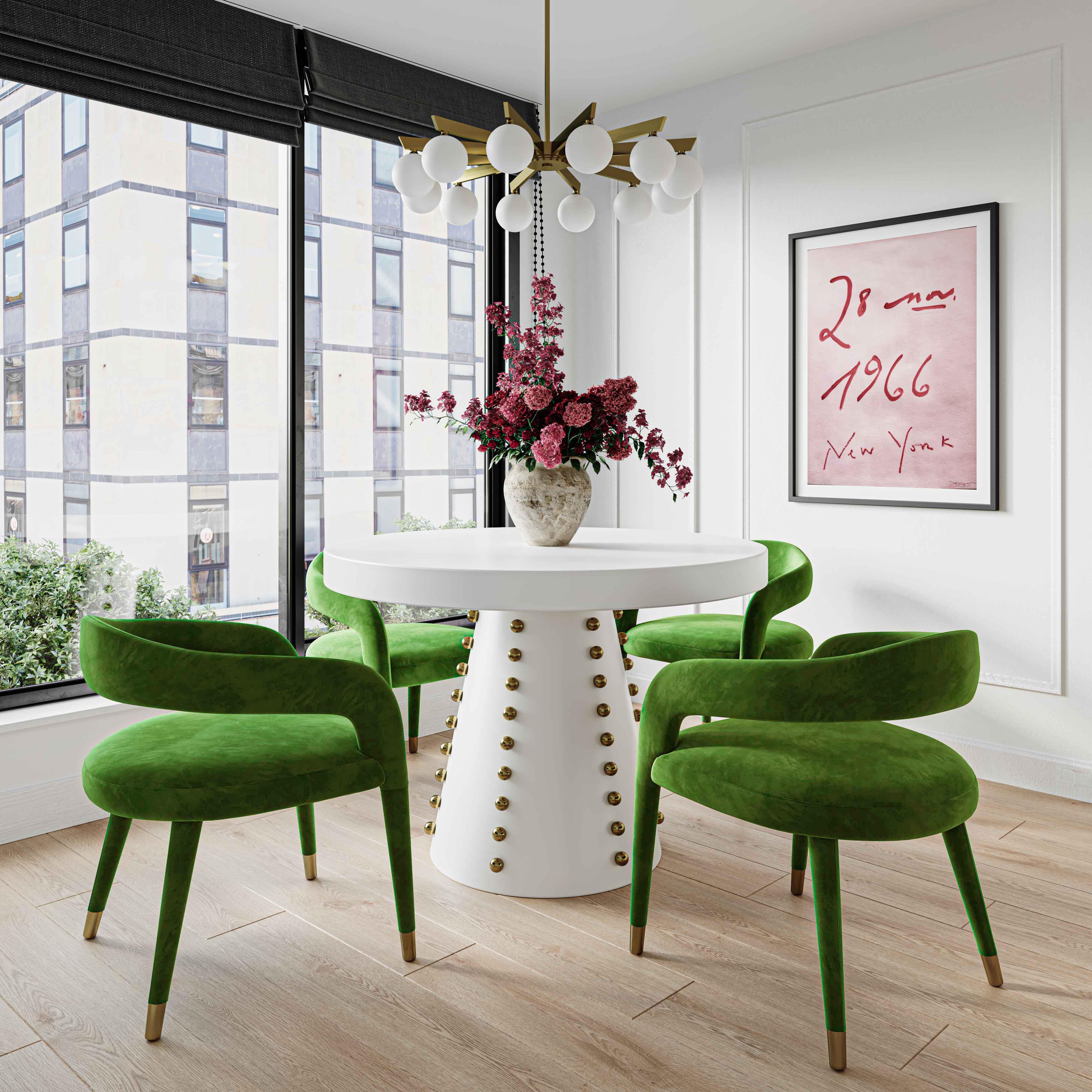 Lucia Green Velvet Dining Chair - UK