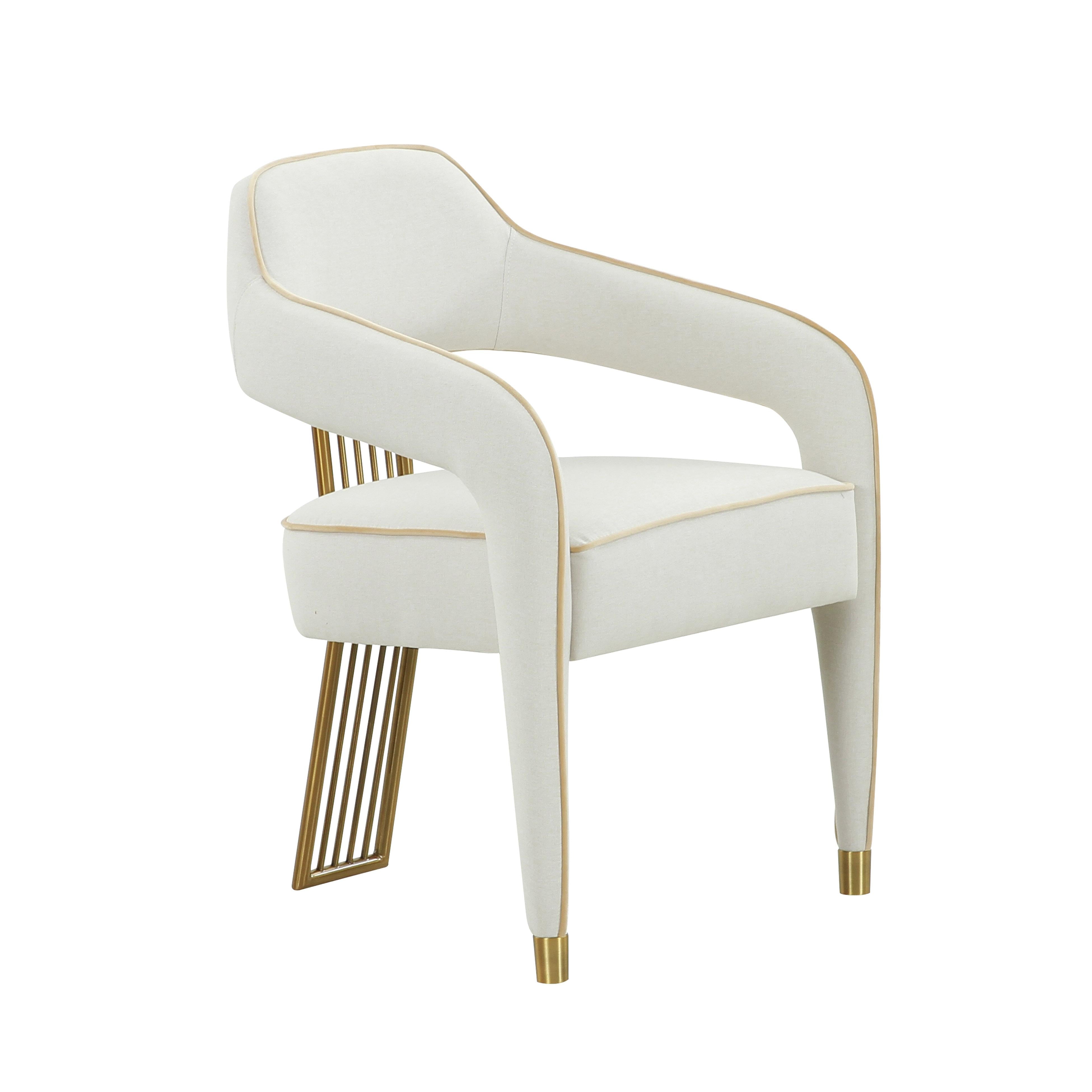Corralis Cream Performance Linen Dining Chair - UK