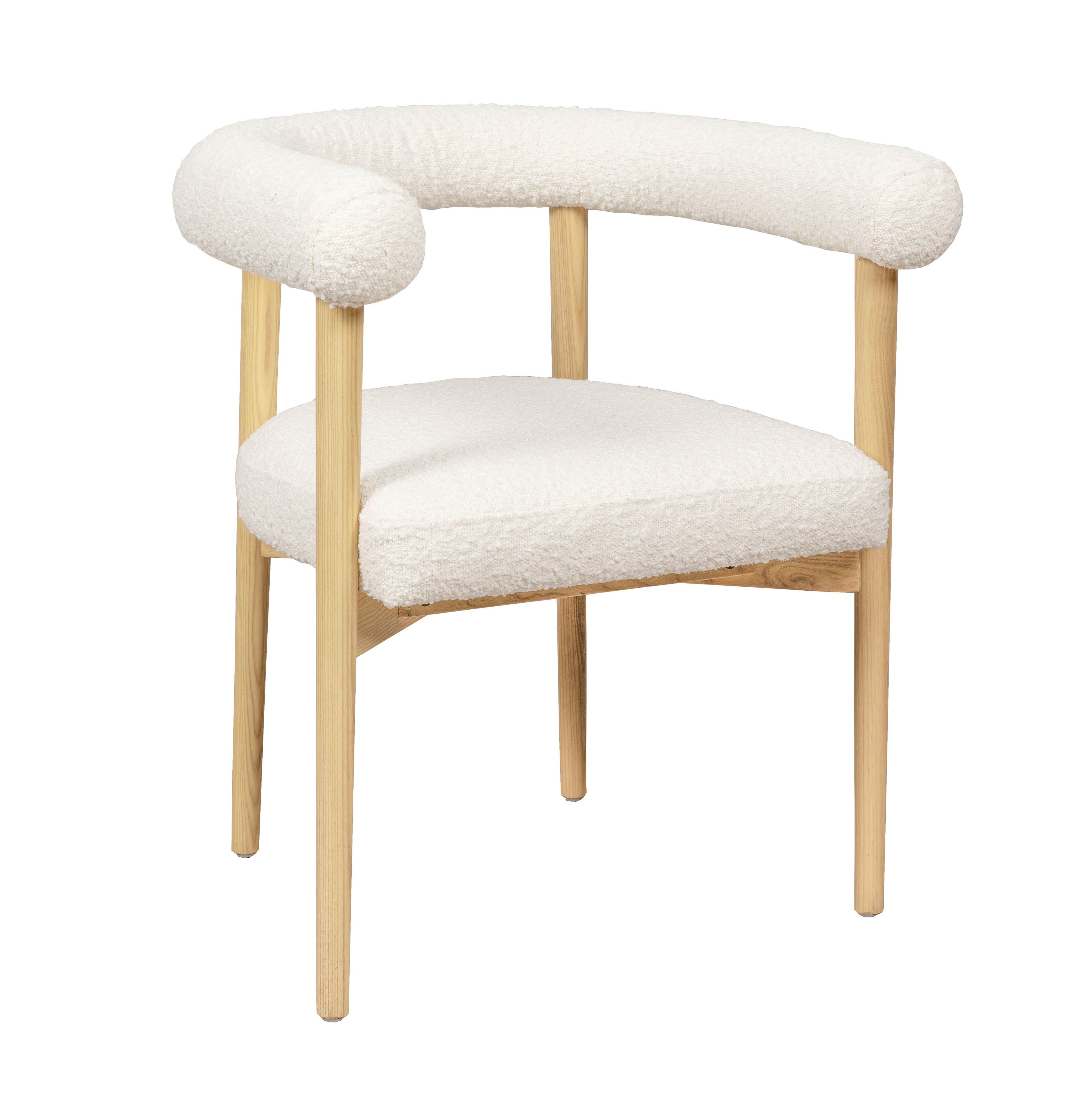 Spara Cream Boucle Dining Chair - UK
