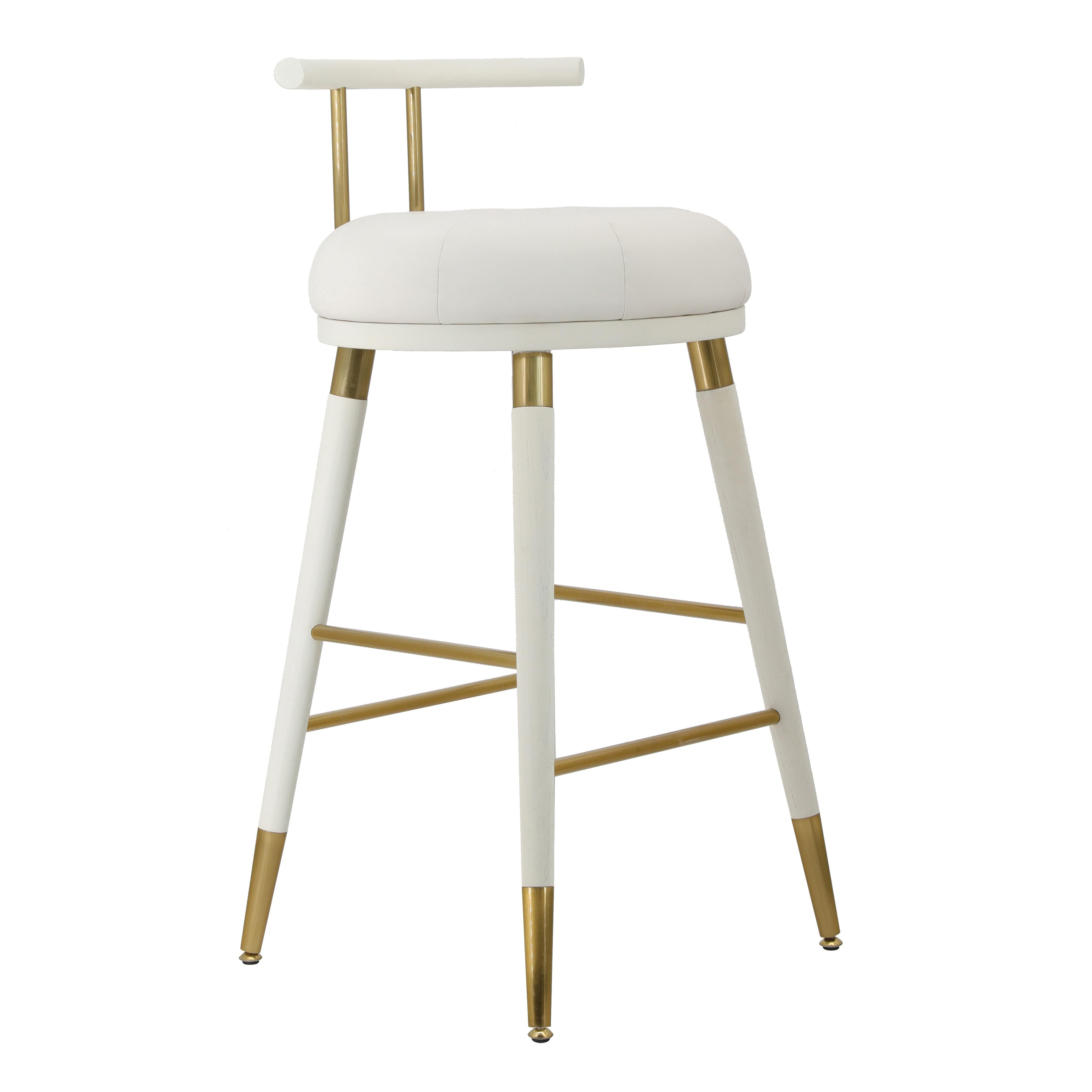 Juniper White Performance Vegan Leather Counter Stool