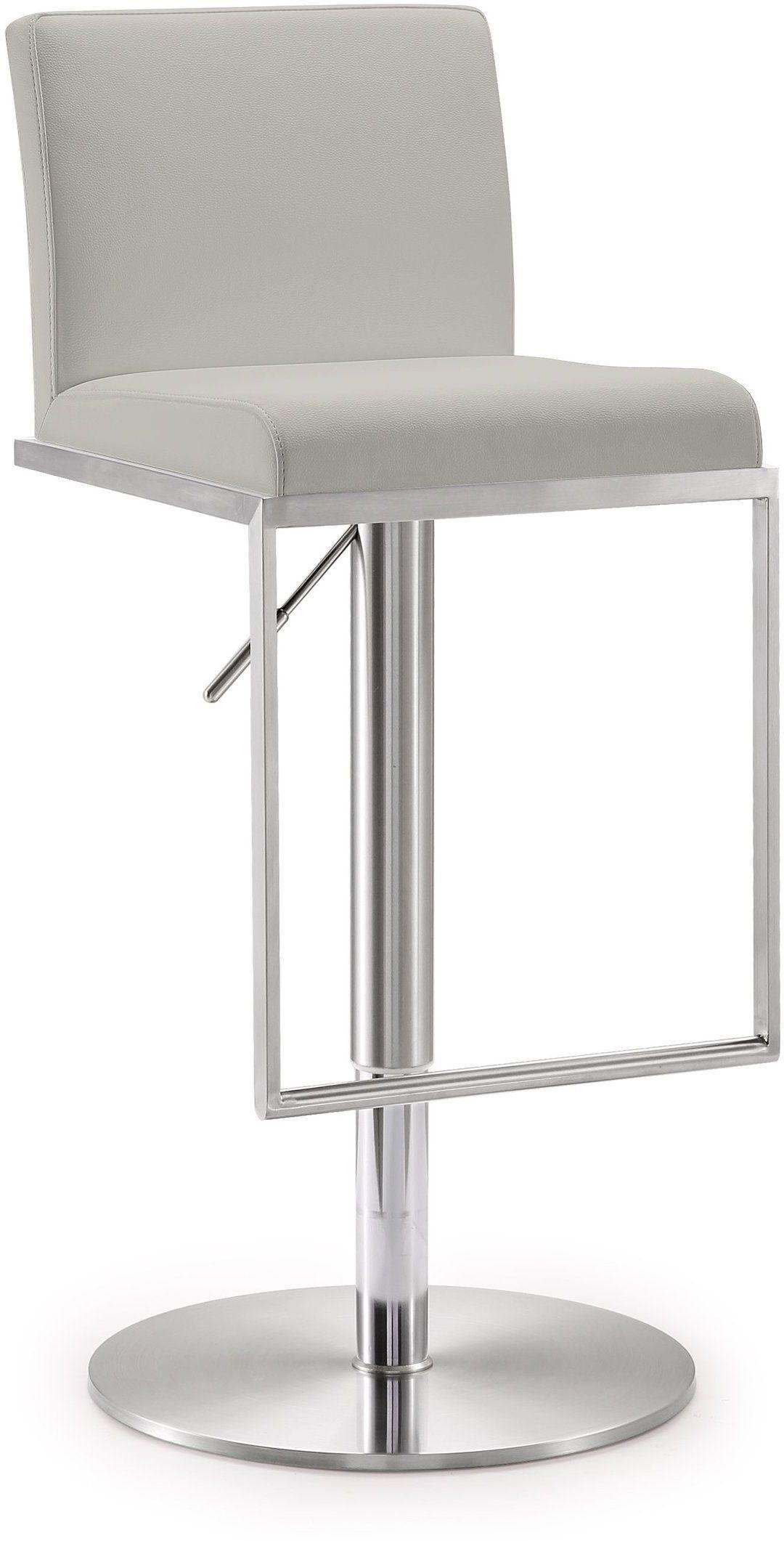 Amalfi Light Grey Performance Vegan Leather Stool