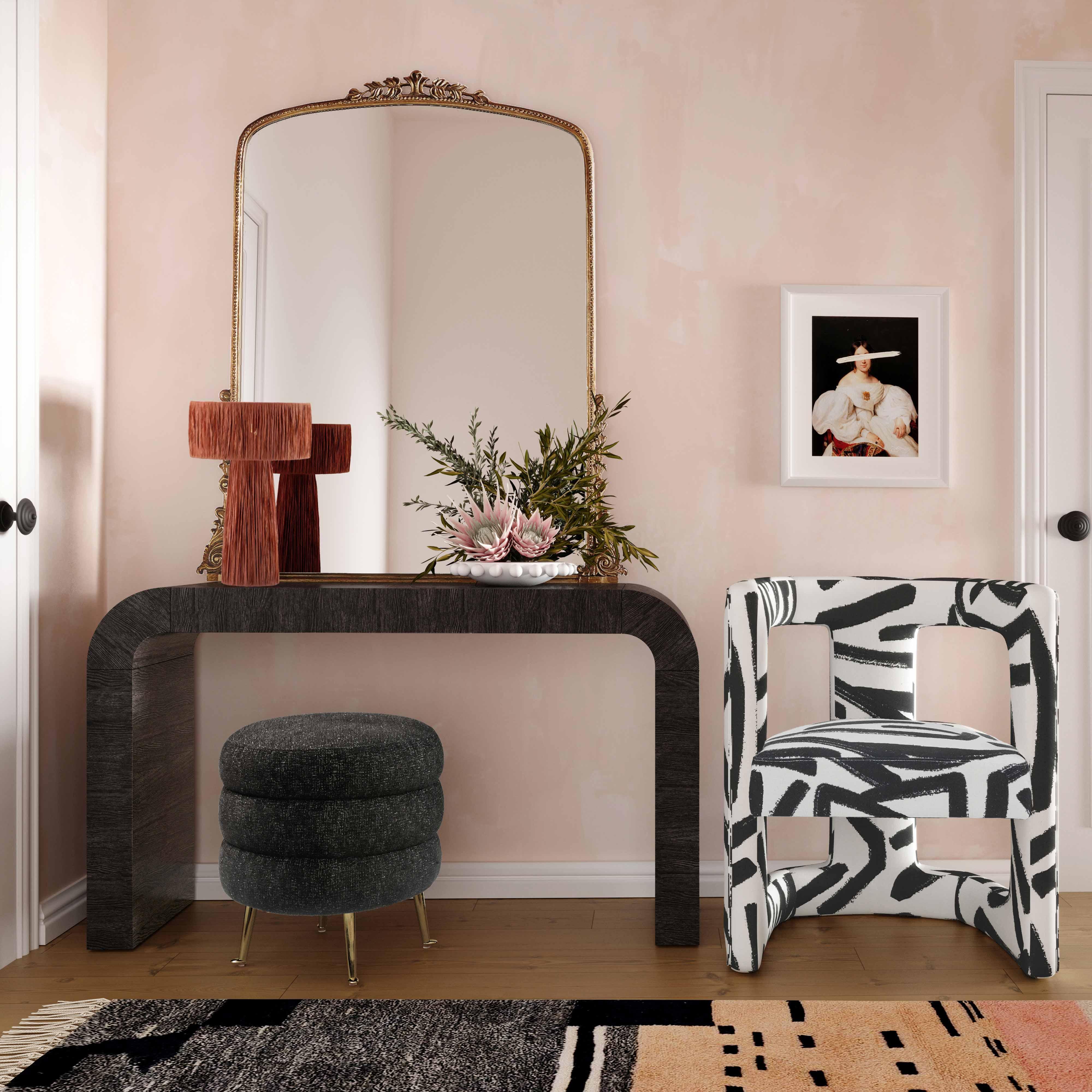 Ada Chair in Black Brushstroke Pattern - UK