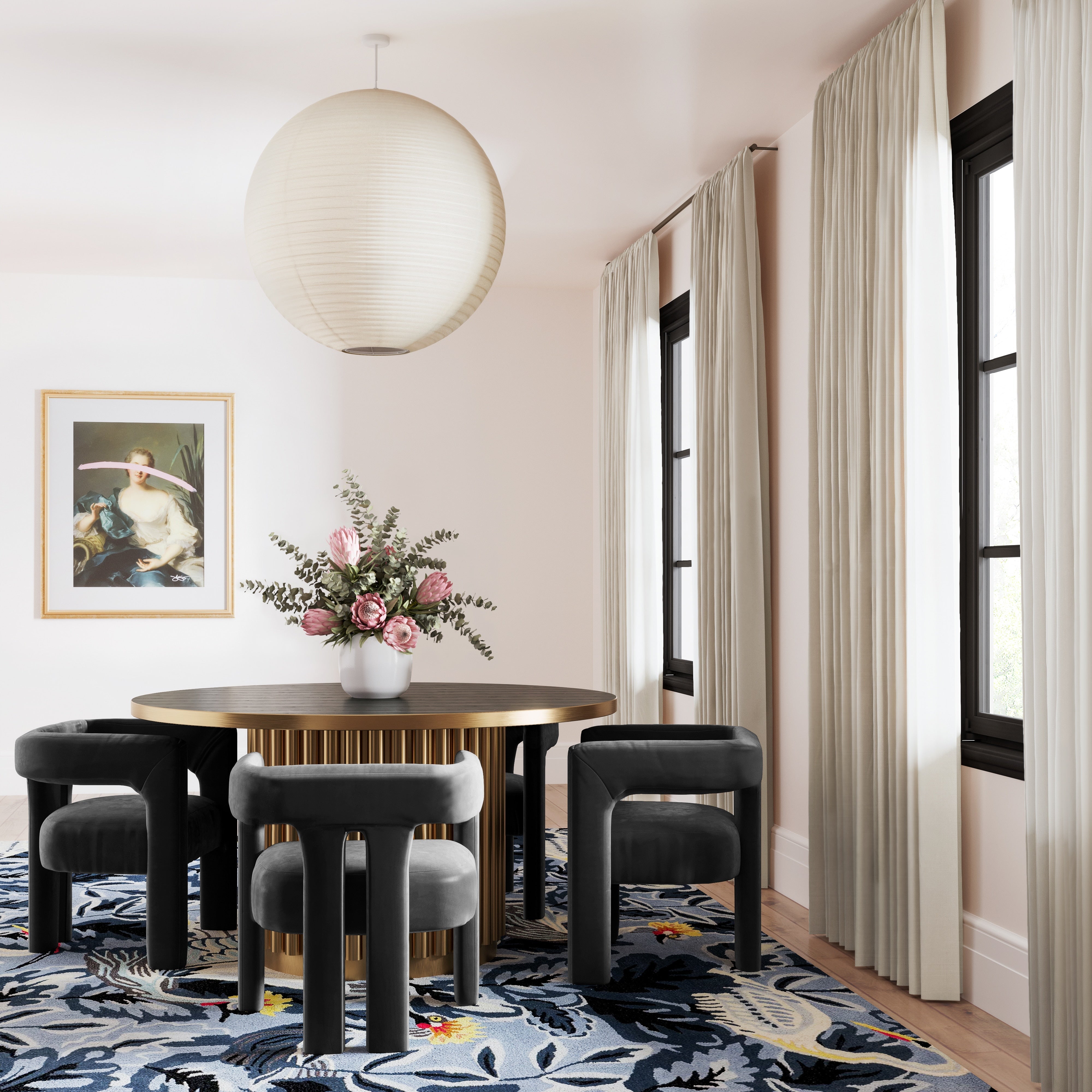 Sloane Black Velvet Chair - UK
