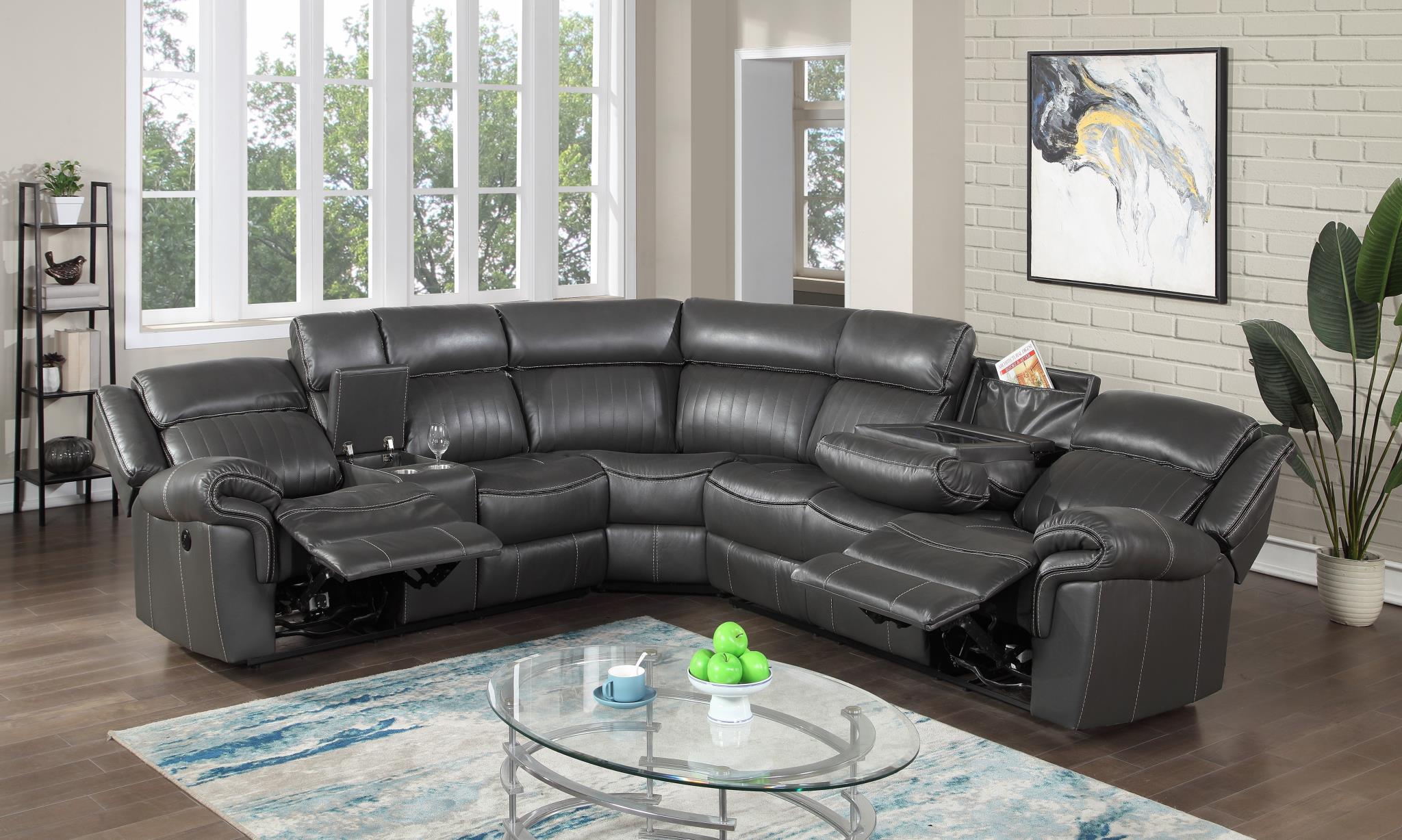Edward Gray Power Reclining Sectional W/Screen