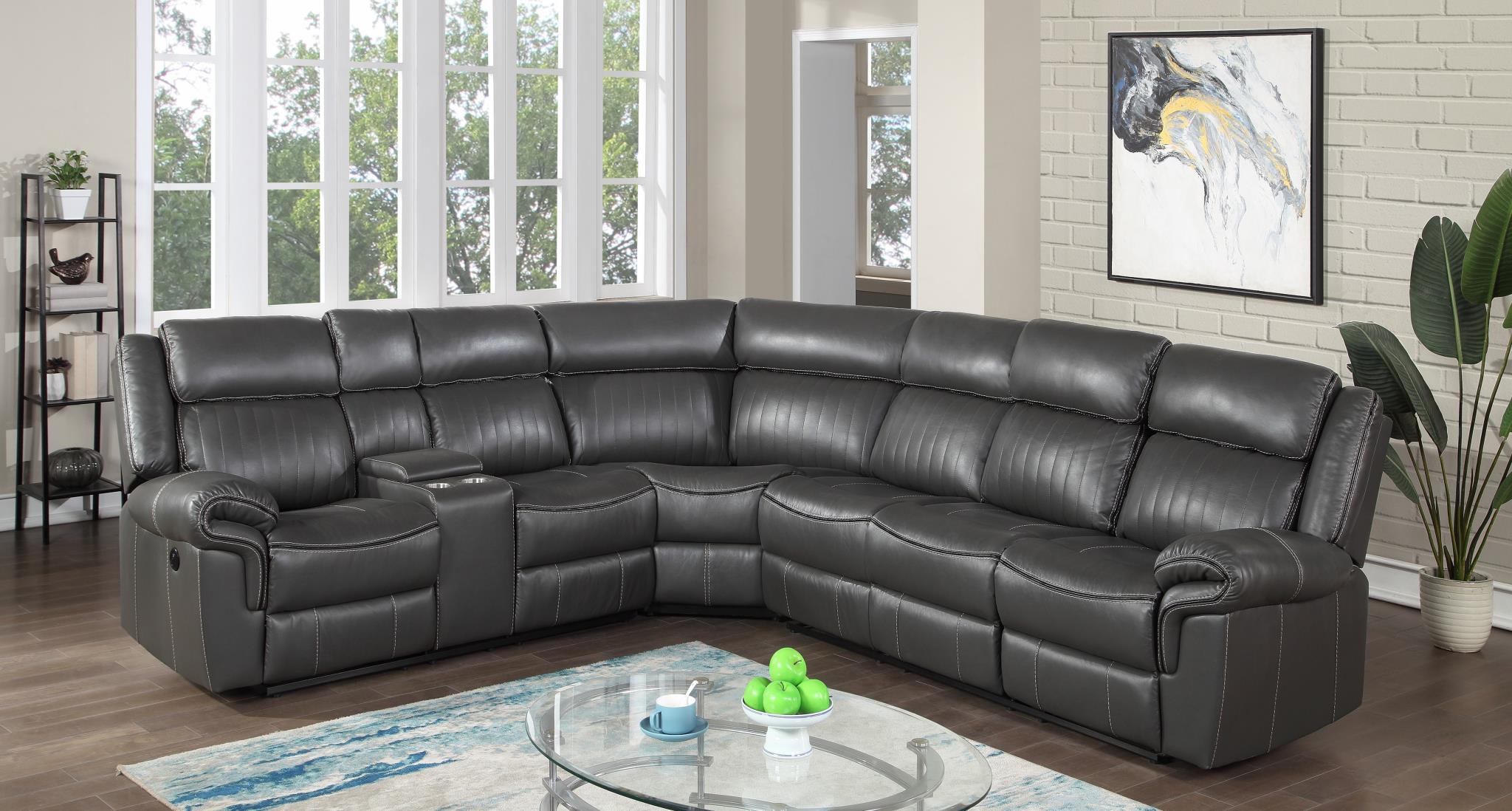 Edward Gray Power Reclining Sectional W/Screen