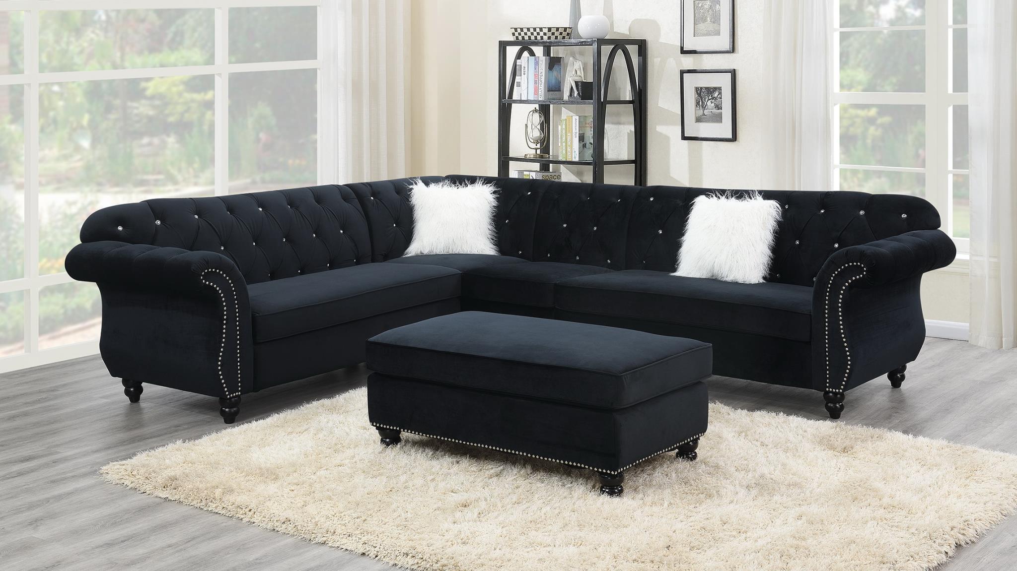 Margaret Black Luxurious Living Room Collection