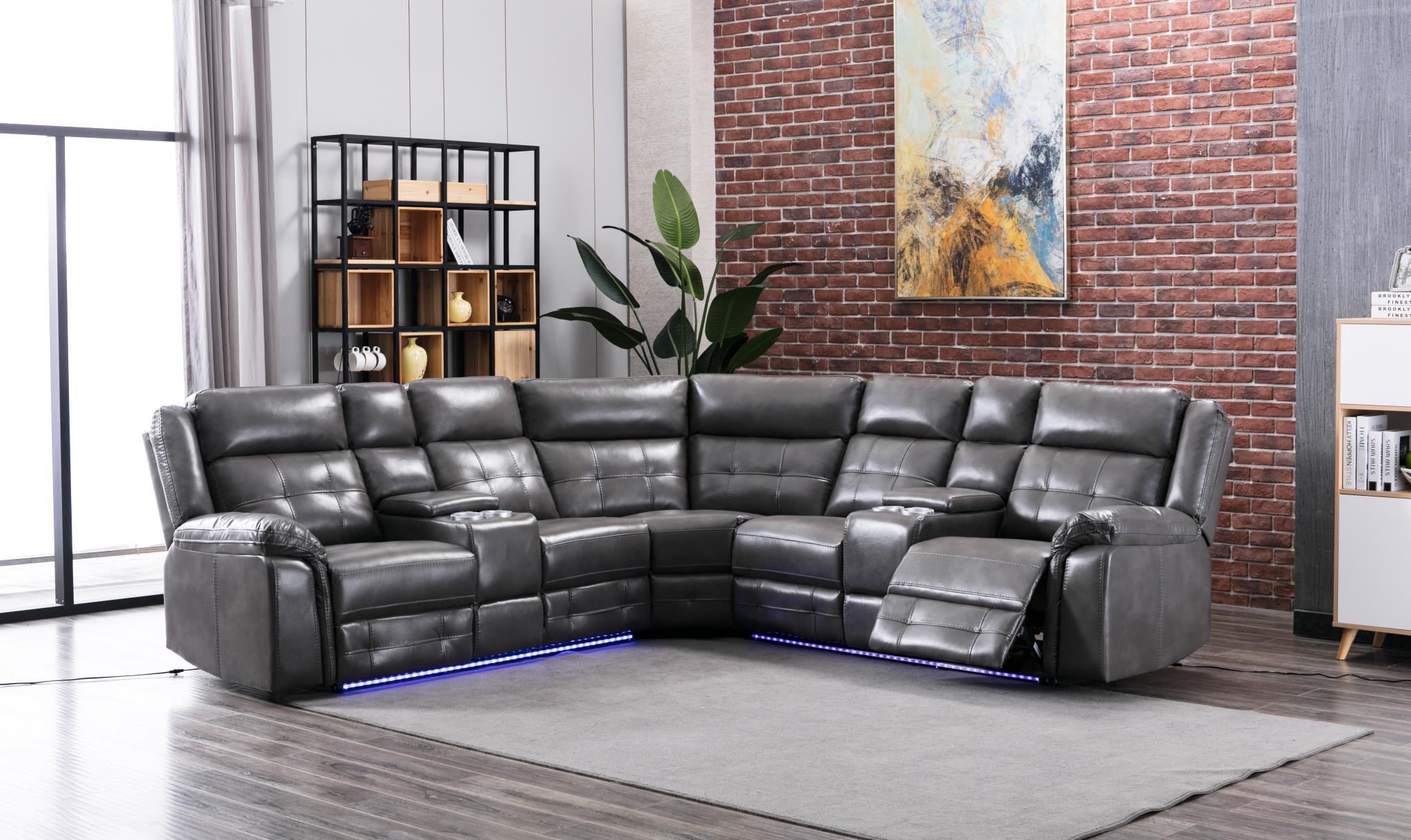 Philip Gray 3 Pc Power Reclining Sectional Living Collection