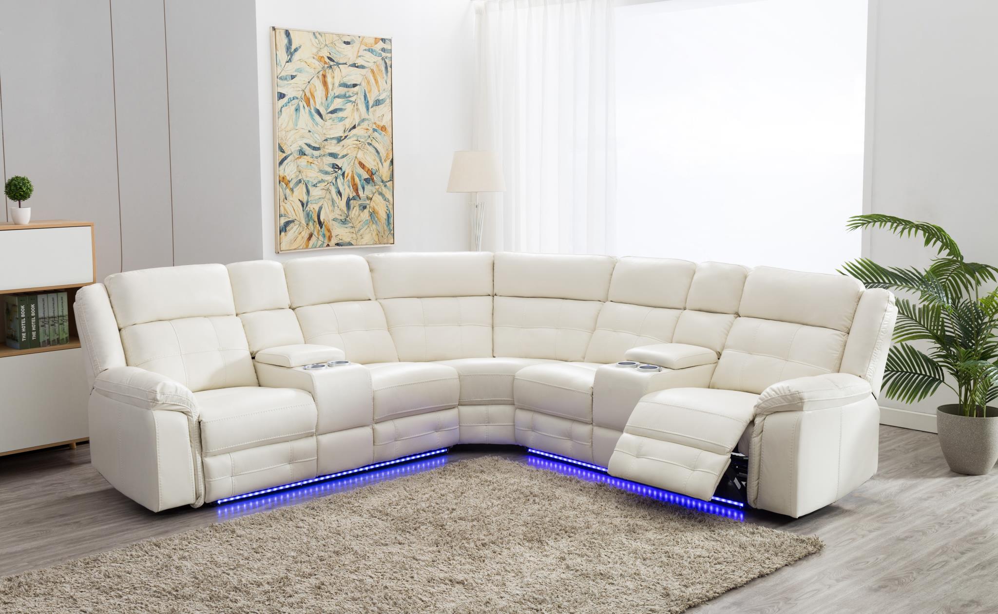 Philip White 3 Pc Power Reclining Sectional Living Collection