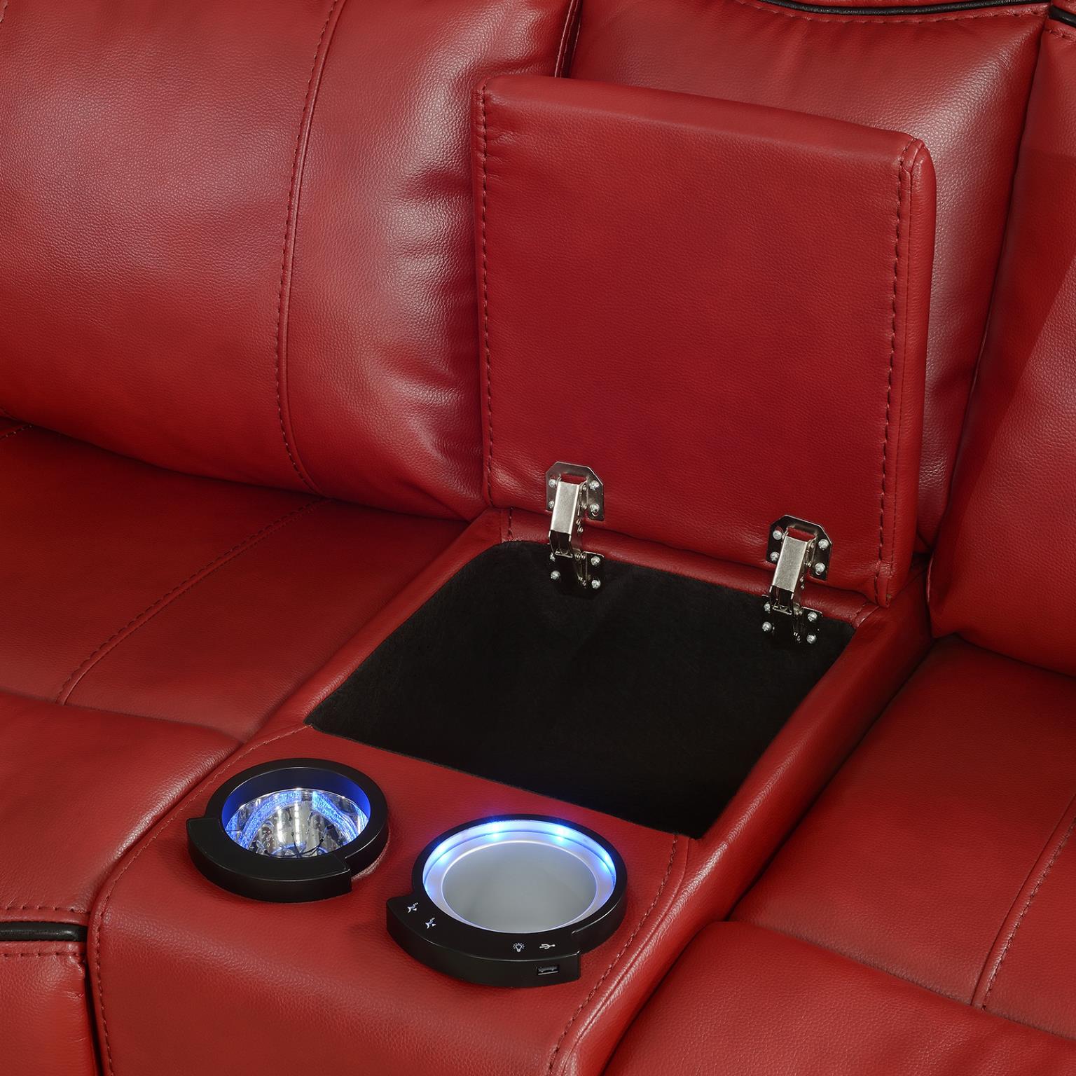 Henry Red 3 Pc Power Reclining Sectional (2 Pwr) Living Collection